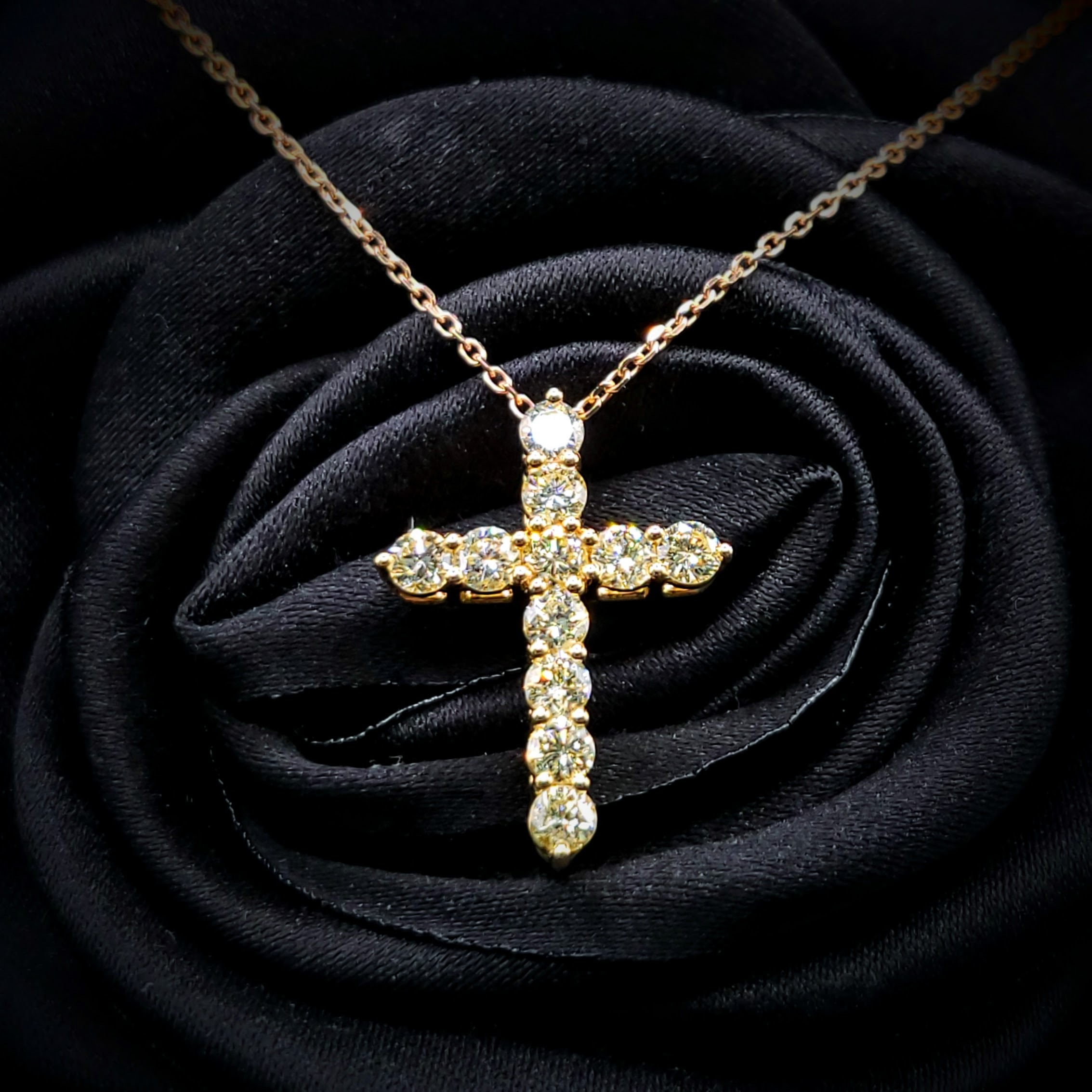 全新18K黃金1卡9份鑽石吊墜