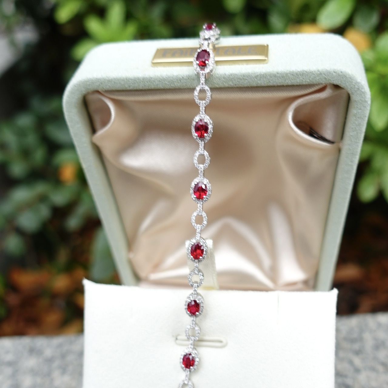 18K金天然紅寶石鑽石手鏈