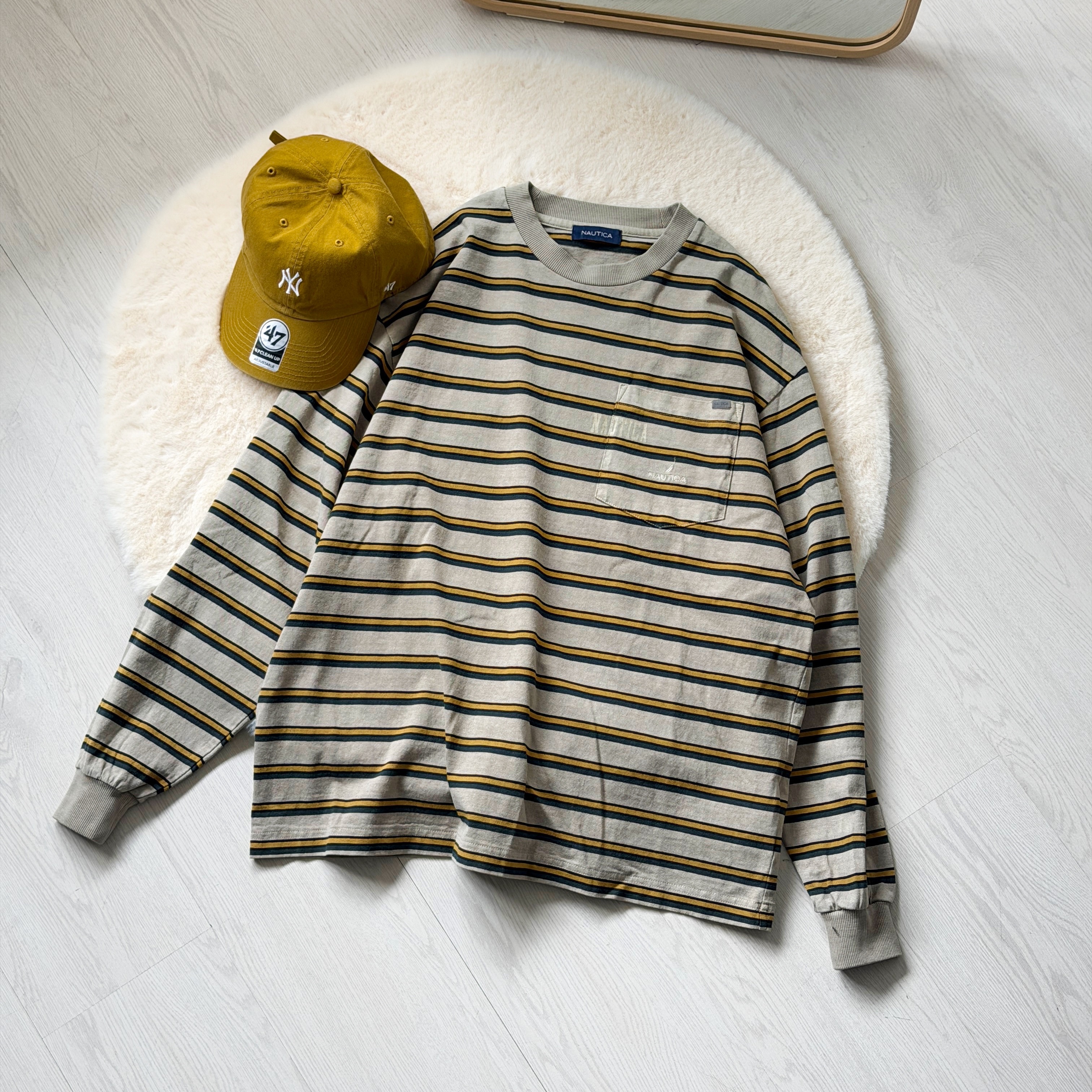 現貨 | Nautica Garment Pigment Dyed Hidden Logo Multi Border L/S Tee 日版 洗水 扎染