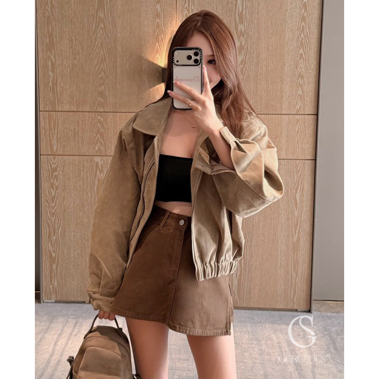 G5195 「零小腹A字片裝牛仔褲裙」