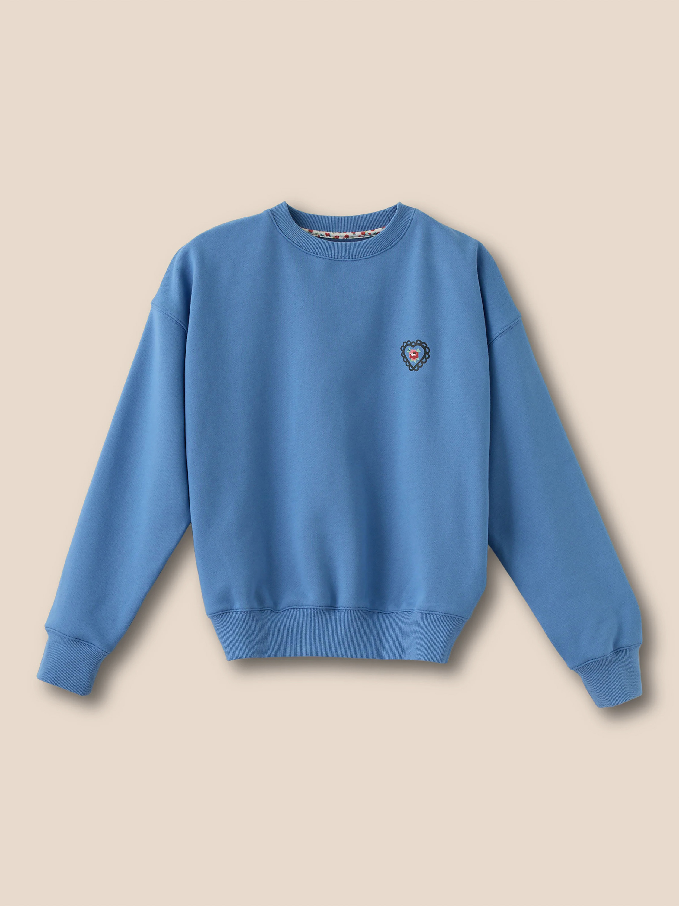 Lace Heart 藍色刷毛大學T