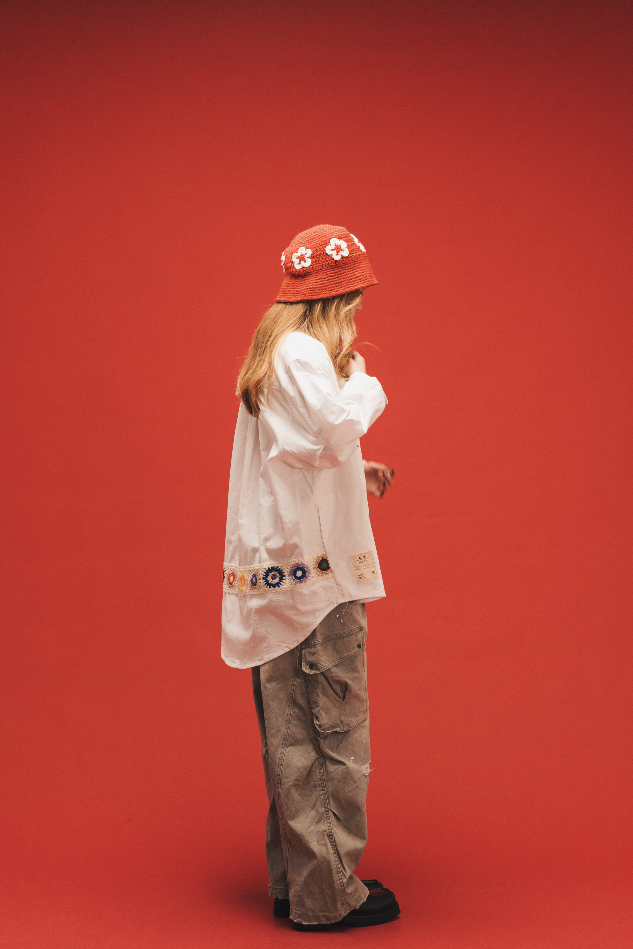 Fumble HANA花織布牛津紡恤衫