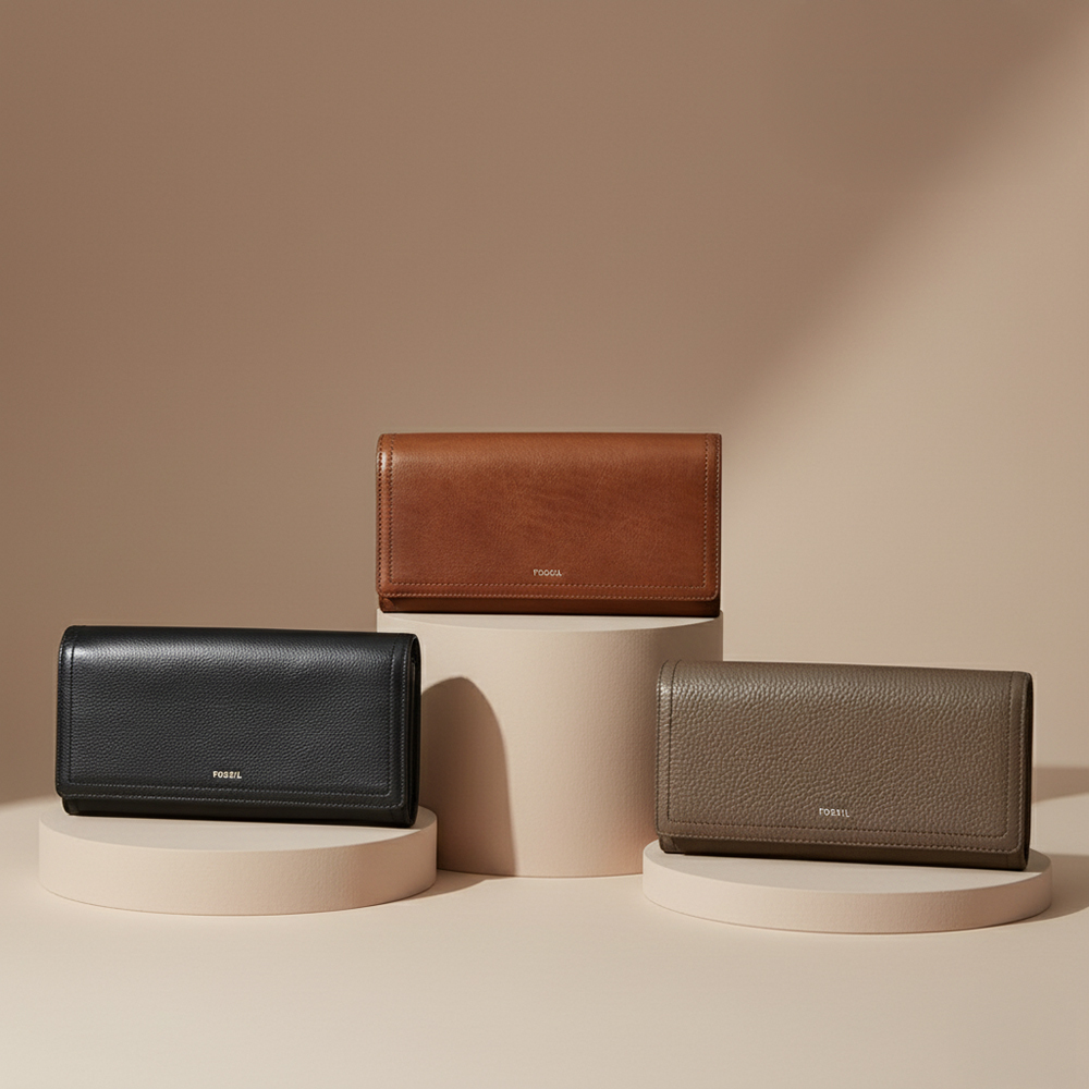 Logan 三折真皮拉鍊RFID防盜長夾 (多色可選)