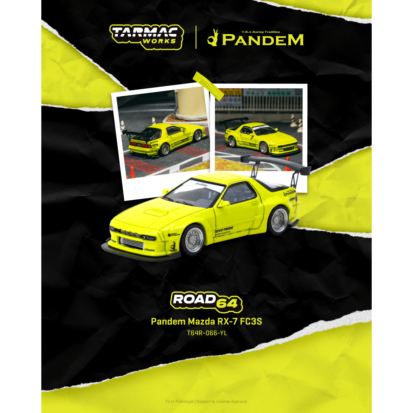 [預訂] Tarmac Works Pandem Mazda RX-7 FC3S Yellow