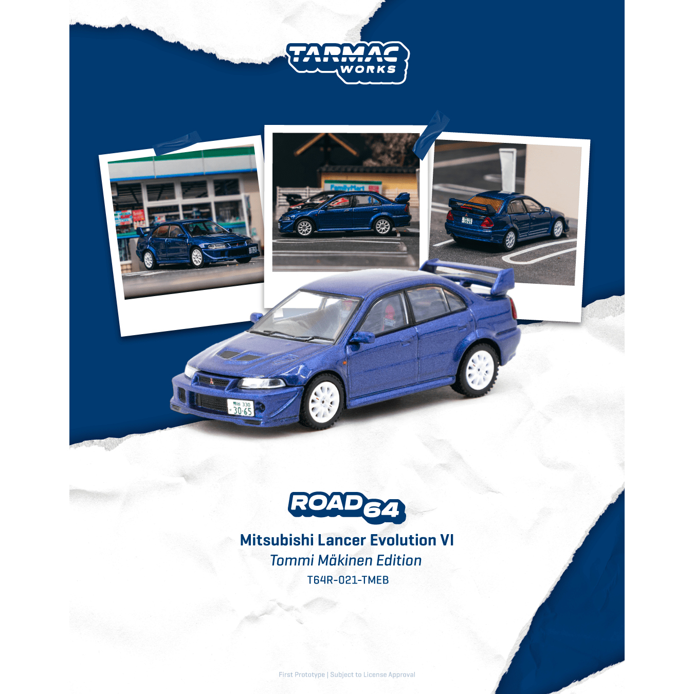 [預訂] Tarmac Works Mitsubishi Lancer Evolution VI Tommi Mäkinen Edition Blue