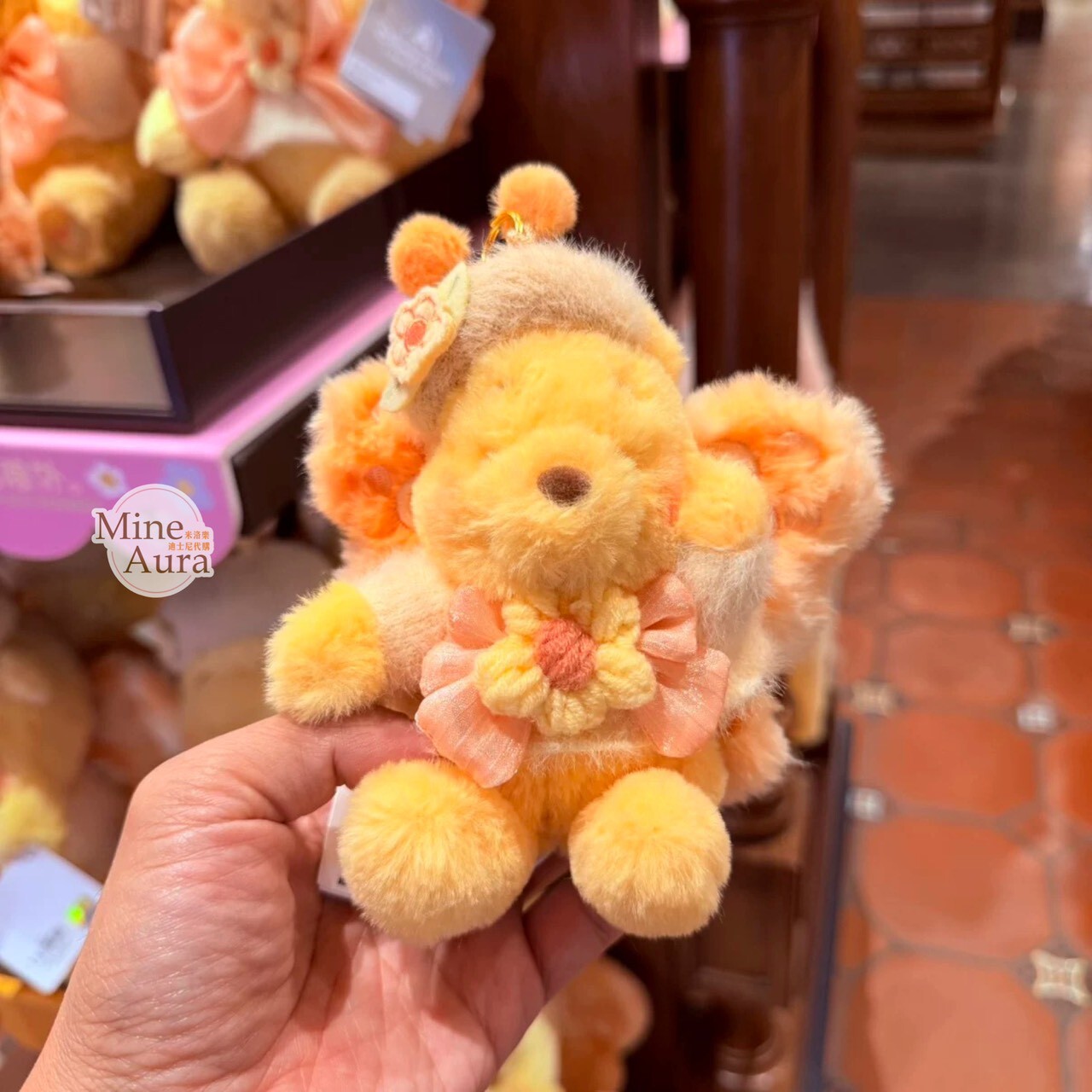 蝴蝶小熊維尼 Winnie the Poo 系列 絨毛 鑰匙圈 吊飾 -上海迪士尼樂園