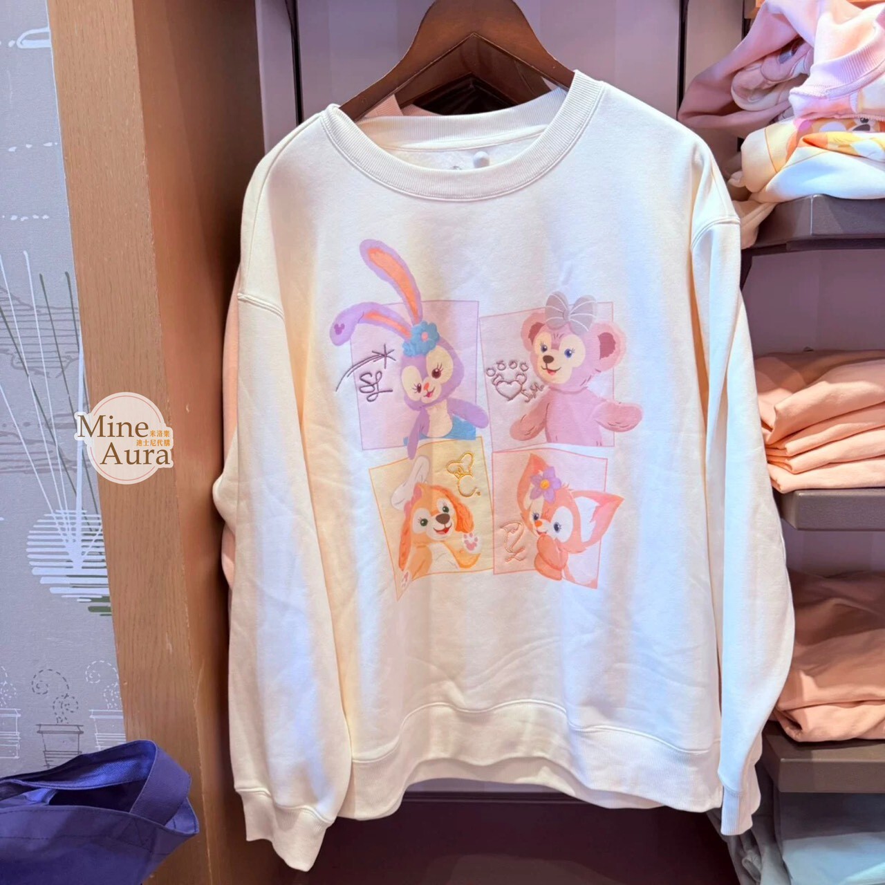 雪莉玫 ShellieMay 玲娜貝兒 Lina bell 四格圖案 長T 長袖 上衣 -上海迪士尼樂園