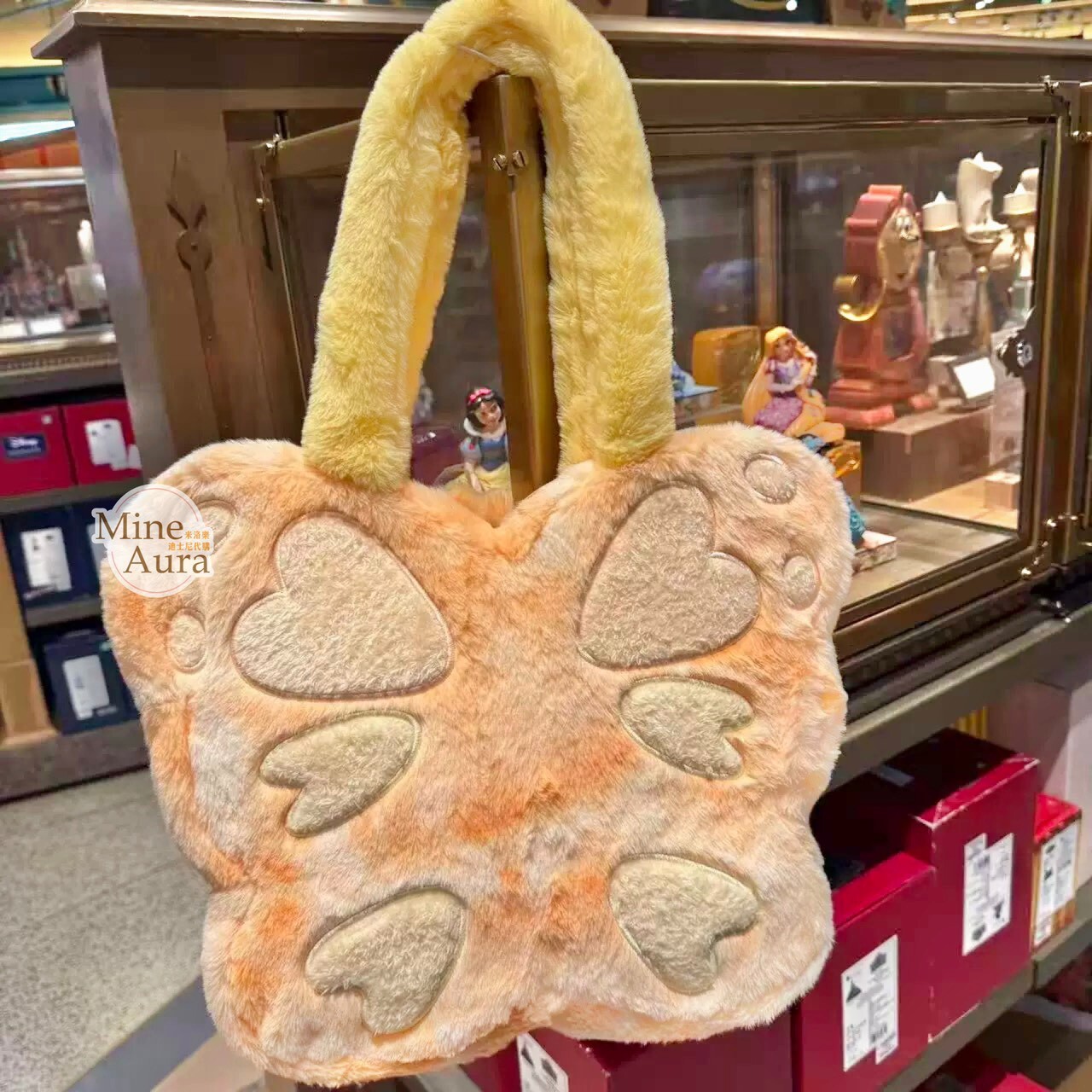 蝴蝶小熊維尼 Winnie the Poo 系列 蝴蝶 造型 絨毛 手提包 托特包 -上海迪士尼樂園