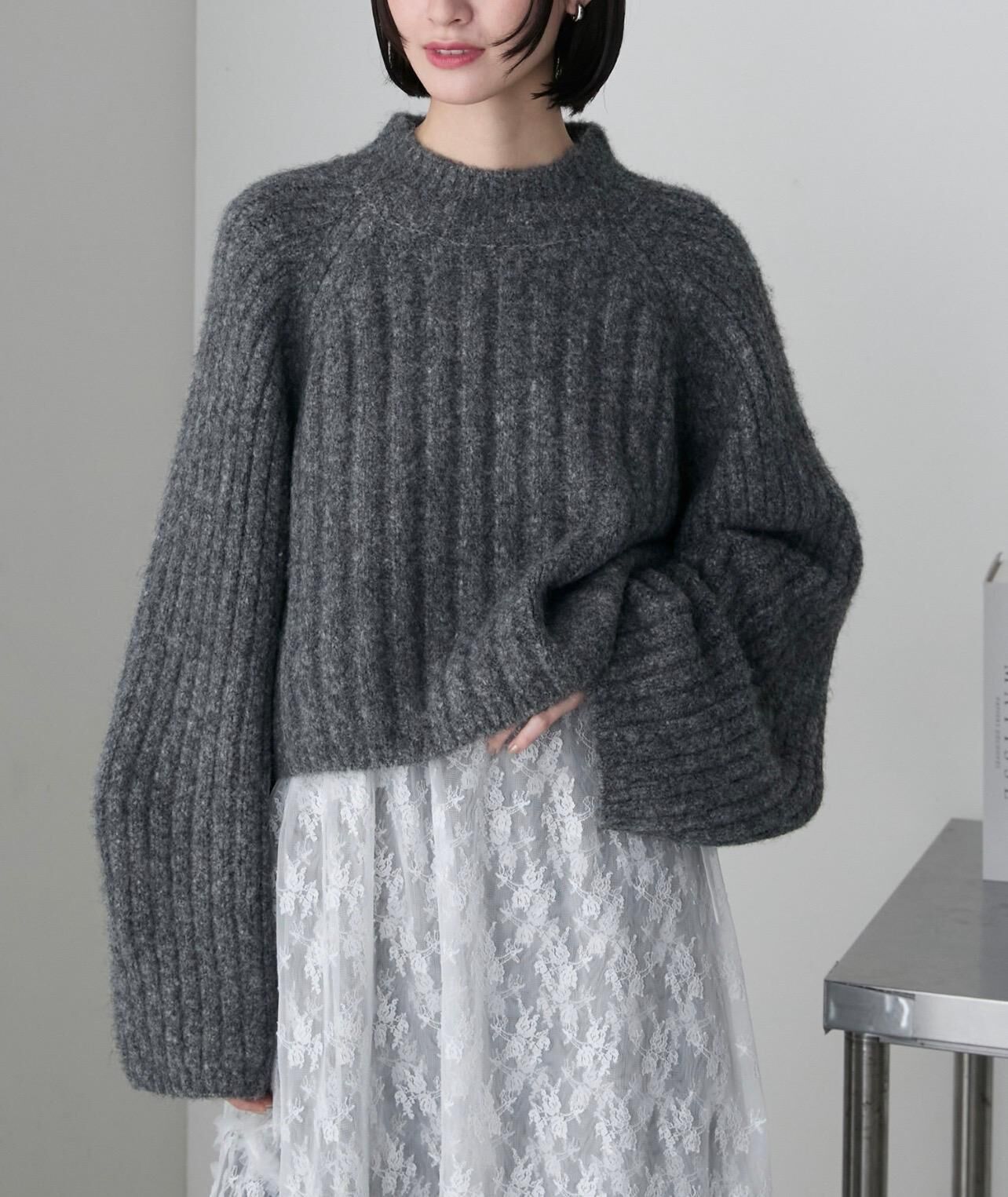 【預購】JN103104 forksy. 短版羅紋針織長袖上衣