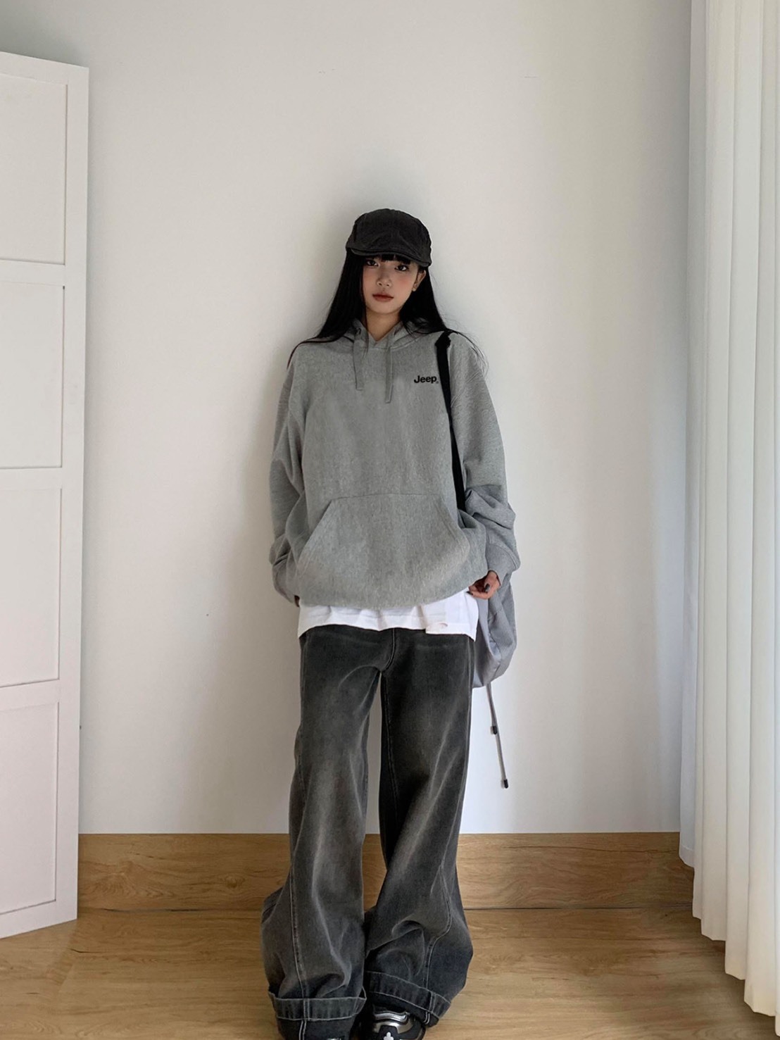 JEEP 經典 連帽 落肩 衛衣 男女同款