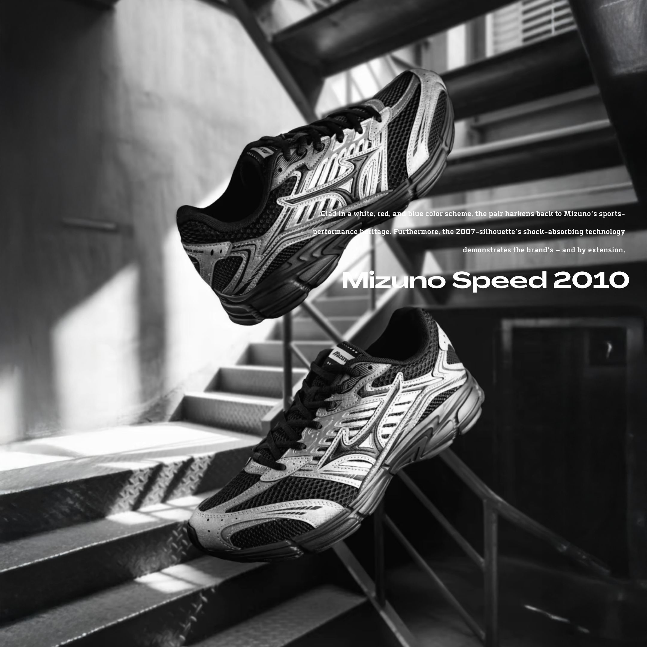 NICEDAY 代購 Mizuno Speed 2010 Black 黑銀 銀黑 黑 銀 復古 D1GH251703