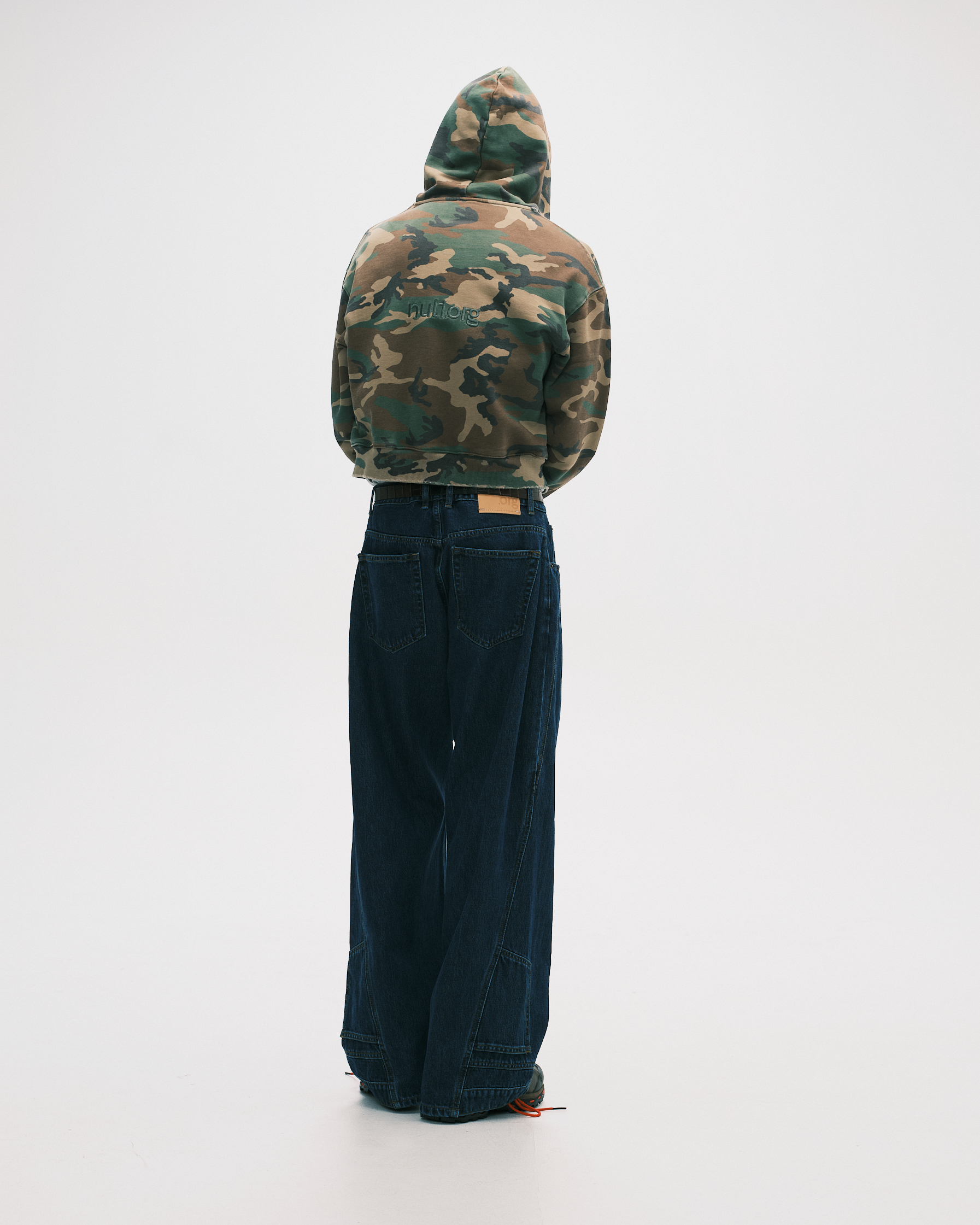 nul1.org ｜(nu-18) - Woodland Camo Cropped Zip Hoodie (Camo)