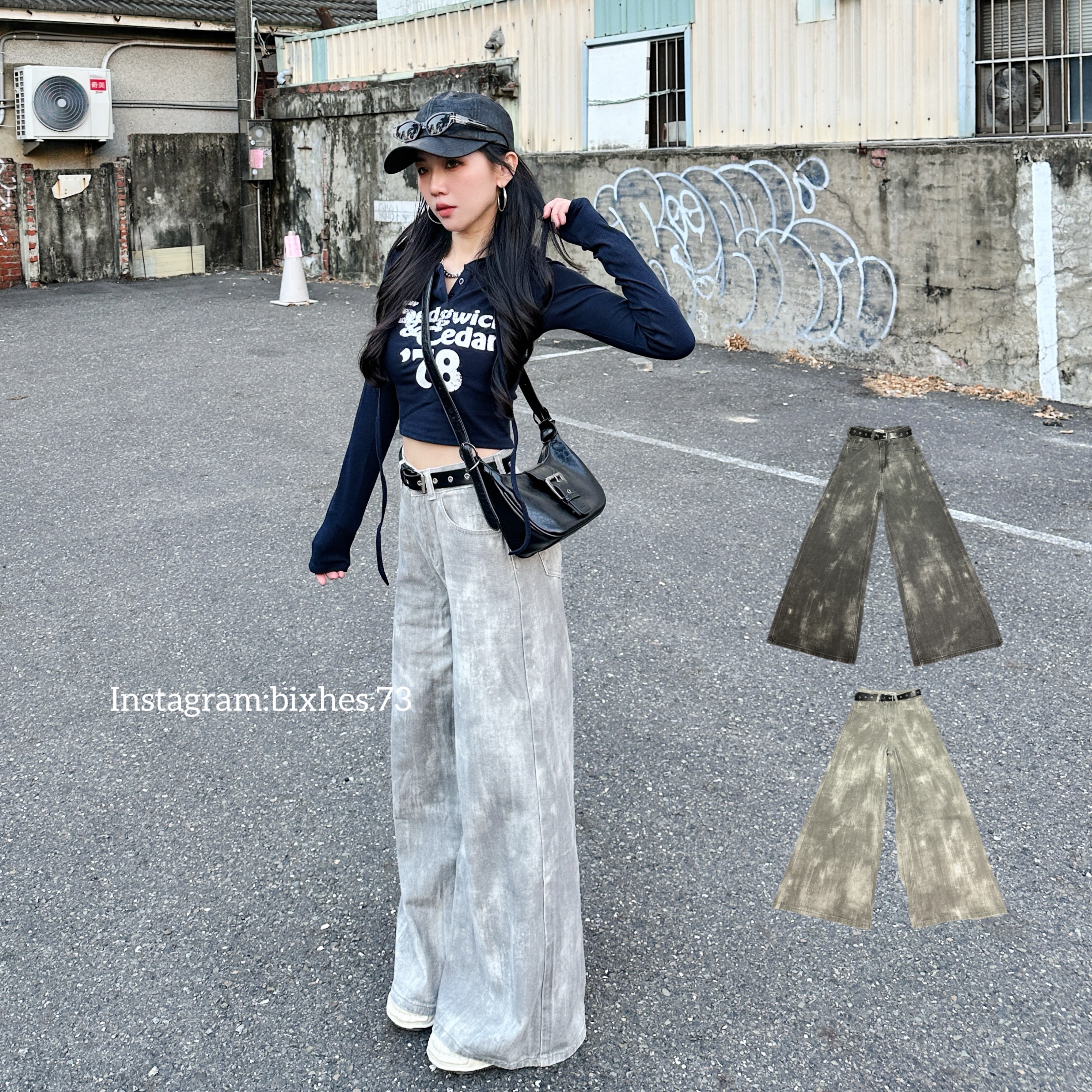 質感渲染寬版長褲(E00007)