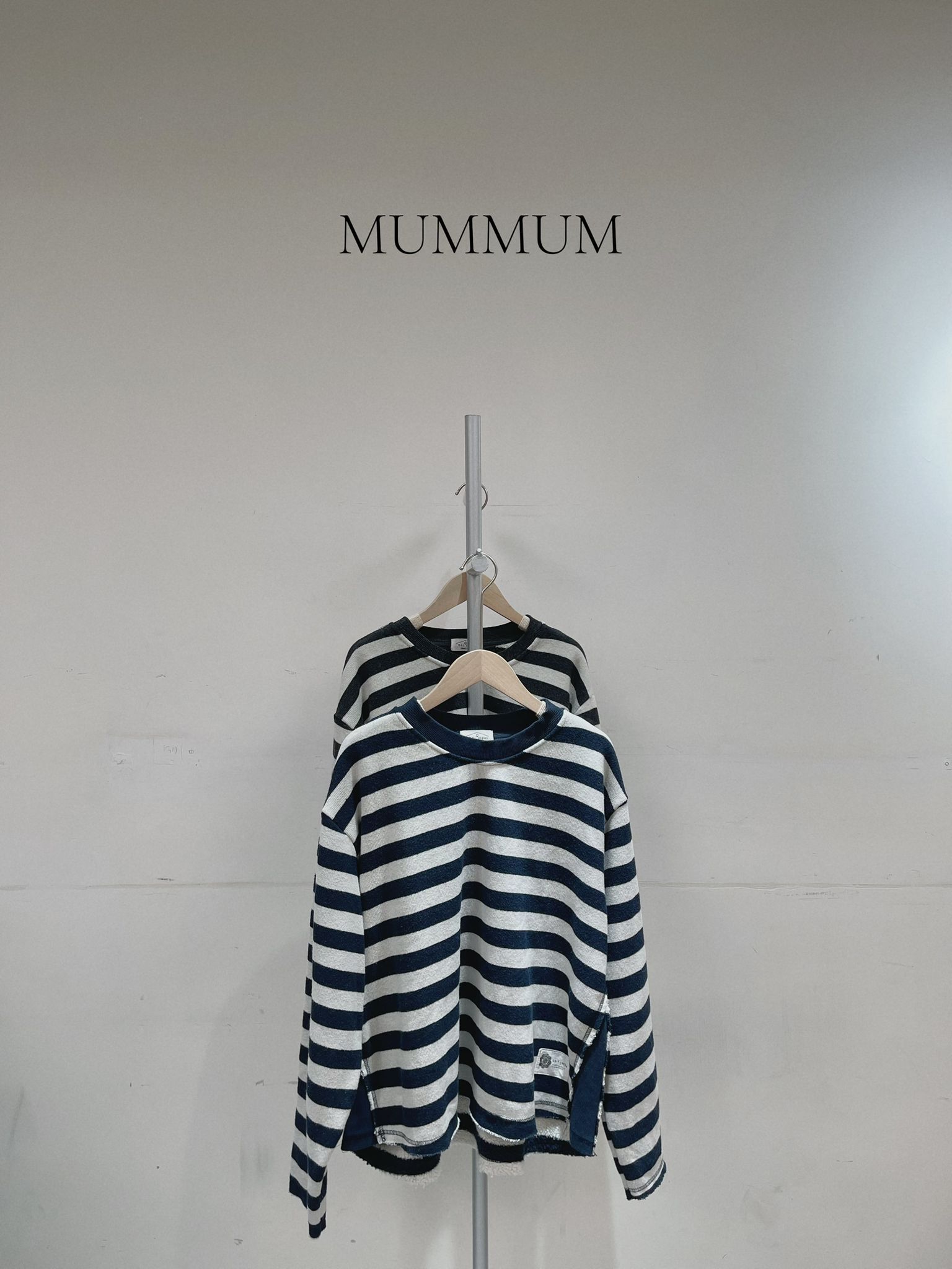 0212816a/海軍風粗間條羊毛衛衣　52/52/24