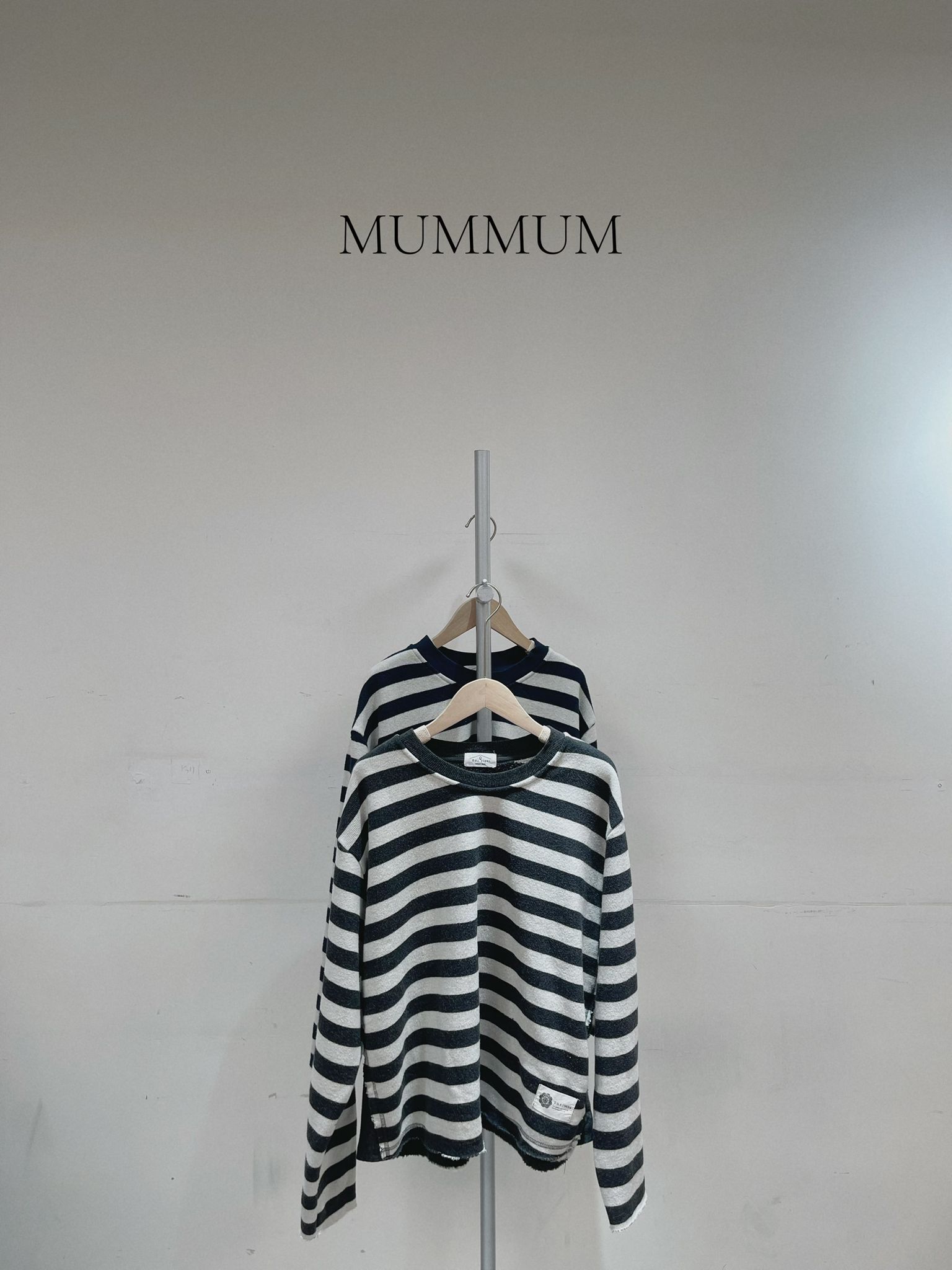 0212816a/海軍風粗間條羊毛衛衣　52/52/24