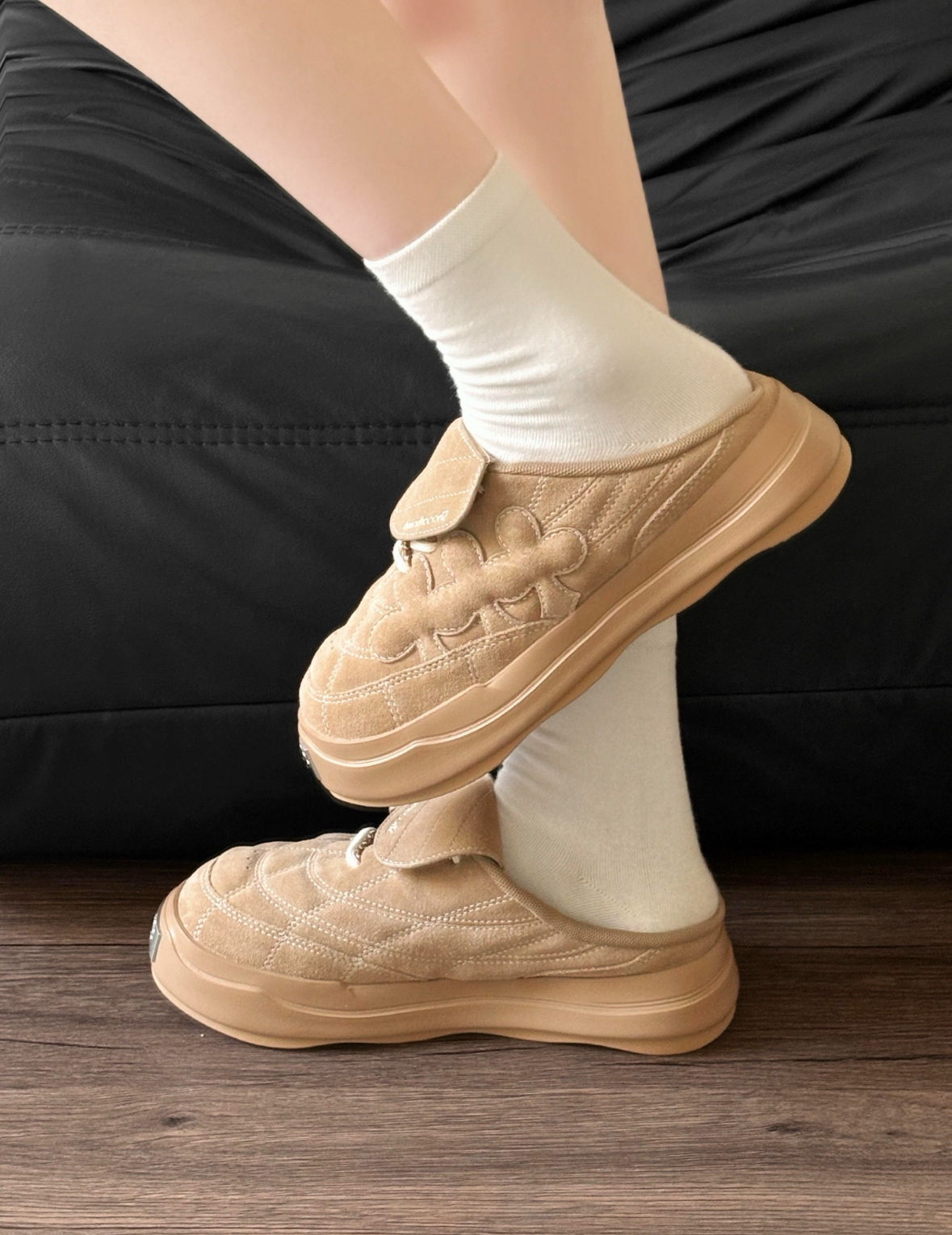 Shoot Brand Random 半拖勃肯鞋 卡其色 麂皮 厚底 復古/預購