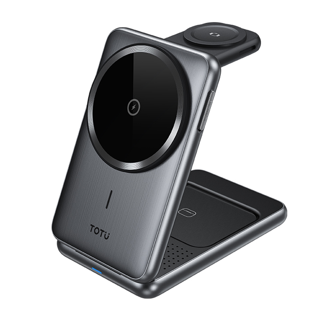 TOTU 拓途 折疊式三合一磁吸無線充電座支架 15W快充 手機/手錶/耳機 MagSafe兼容 MagPro