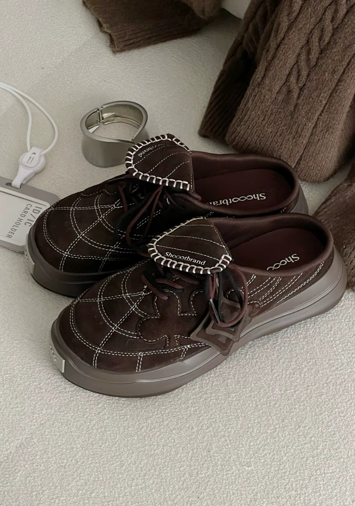 Shoot Brand Random 半拖勃肯鞋 深棕色 麂皮 厚底 復古/預購