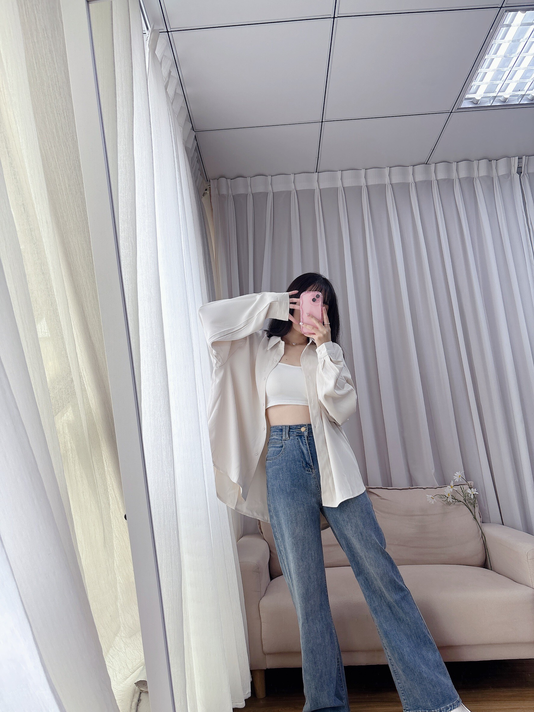 質感素面寬鬆襯衫