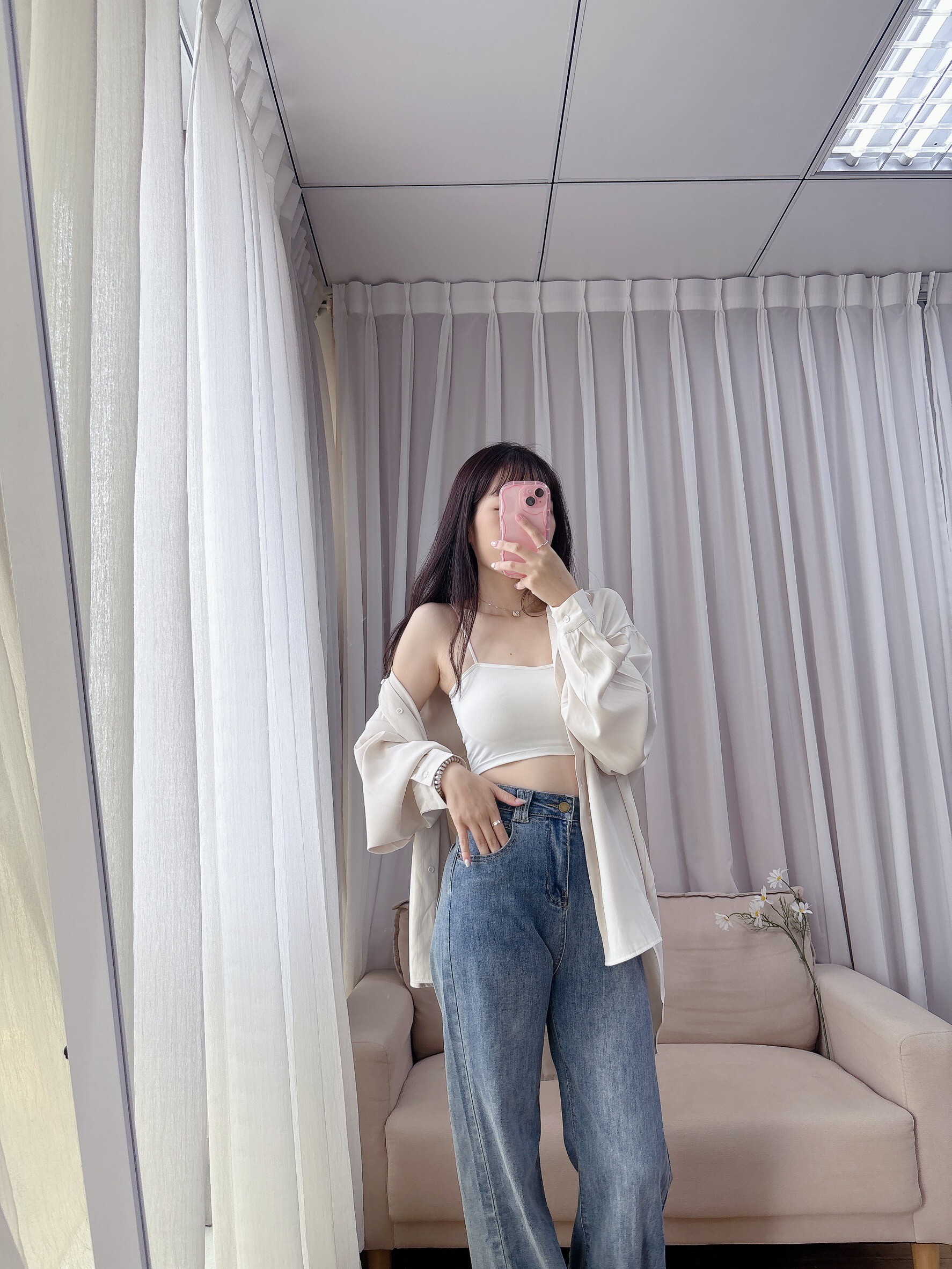 質感素面寬鬆襯衫