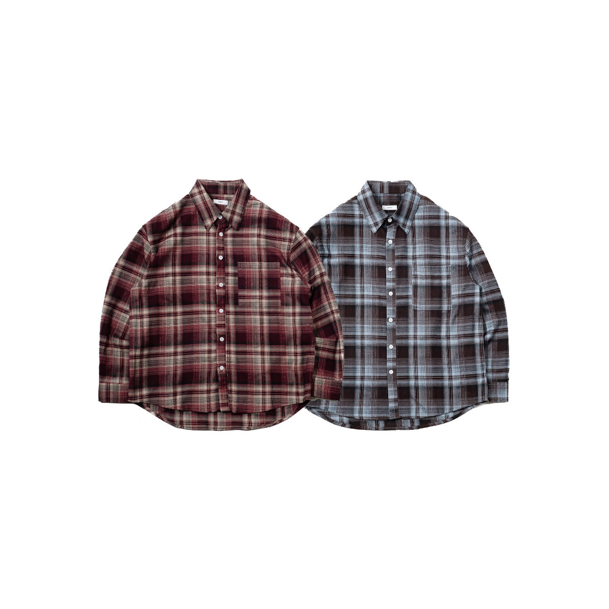 OurPick Gradient Plaid LS Shirt 漸層格紋長袖襯衫 2色