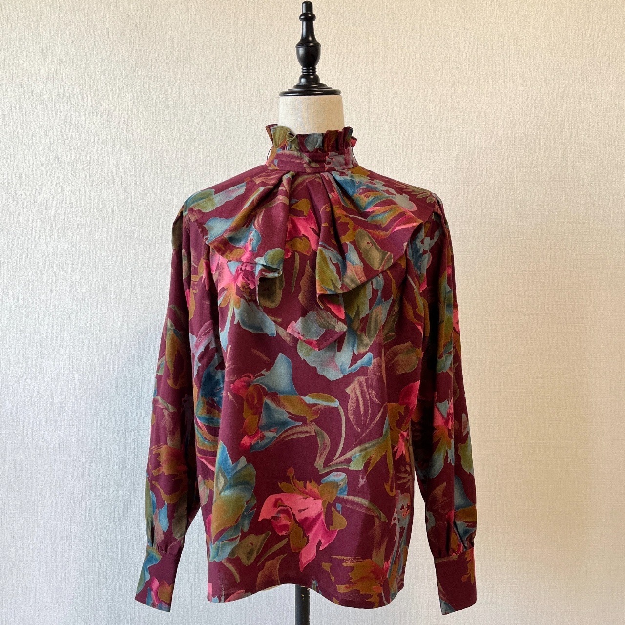 ungaro紫紅色圍巾領羊毛上衣