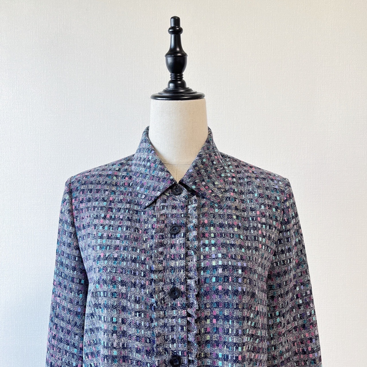 日本製彩色方格圖案古著上衣