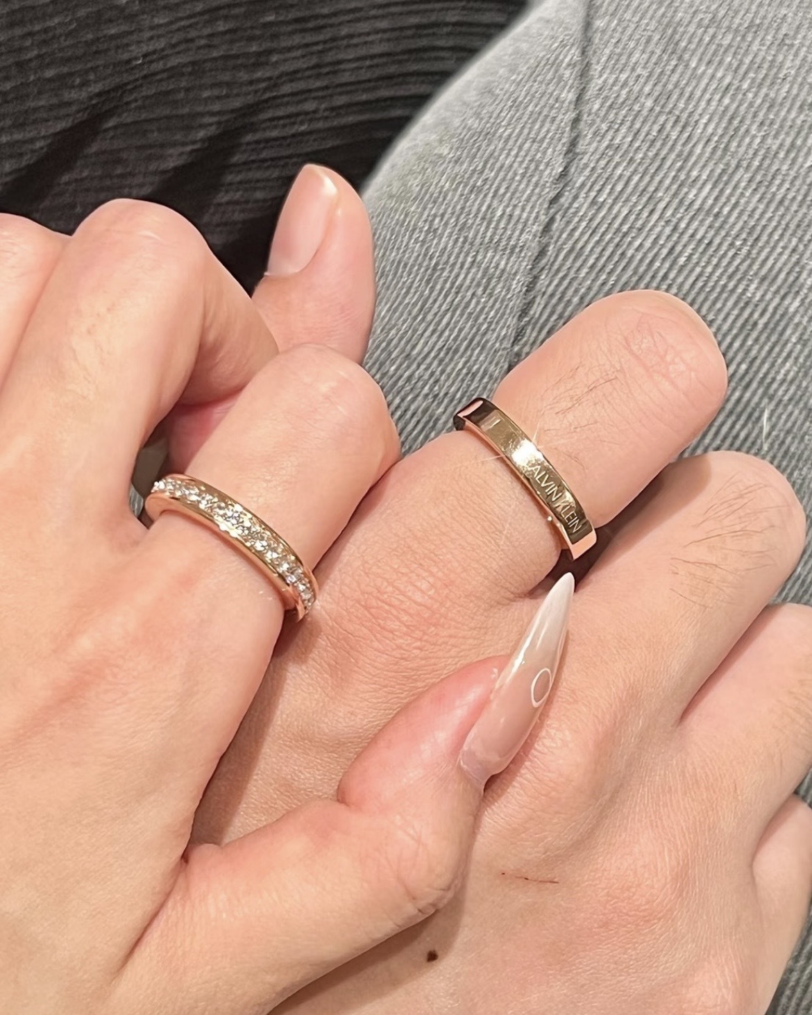 CHARLES & KEITH 小CK 滿天星系列 簡約 水鑽戒指 銀色 玫瑰金 情侶對戒