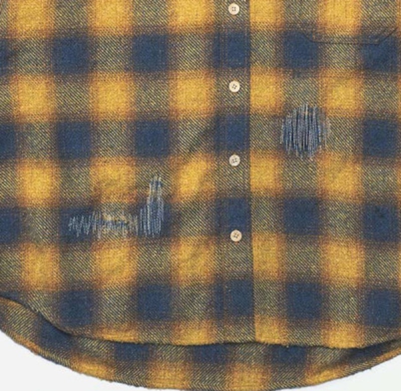 MADNESS 2025 JAZZ-NEP DISTRESSED FLANNEL BD SHIRT *MADE IN JAPAN - PRE ORDER ITEM (預訂中)