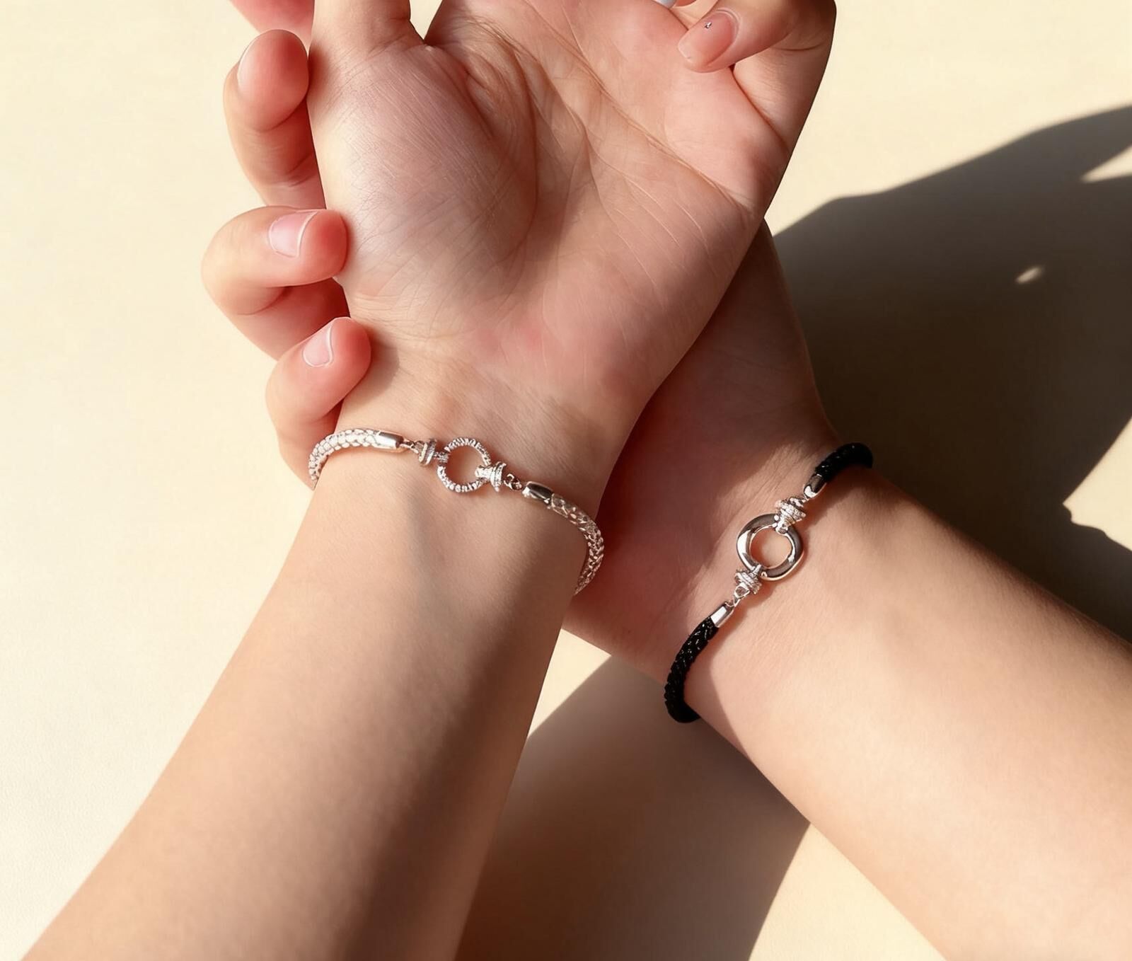 「攜手共進👫」情侶手鏈 | S925純銀 | 免費刻字