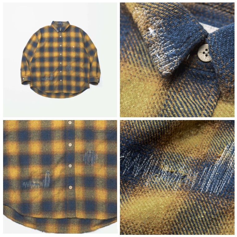 MADNESS 2025 JAZZ-NEP DISTRESSED FLANNEL BD SHIRT *MADE IN JAPAN - PRE ORDER ITEM (預訂中)