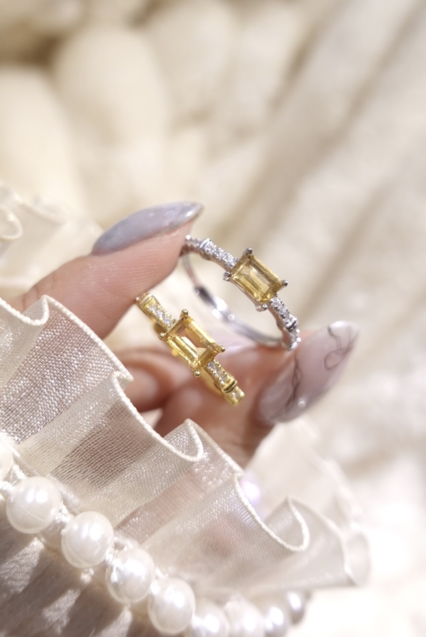 《 預購 》招財黃水晶長方戒指