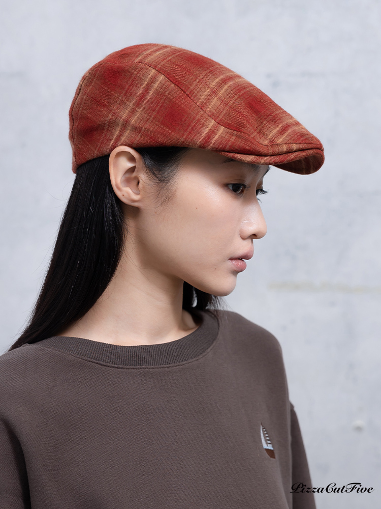 [兩件999]復古格紋鴨舌帽/小偷帽 PizzaCutFive PCF253630025