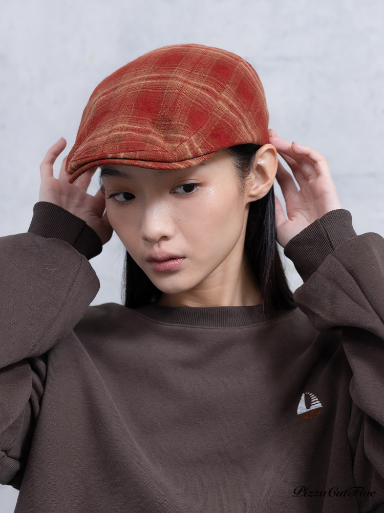 [兩件999]復古格紋鴨舌帽/小偷帽 PizzaCutFive PCF253630025