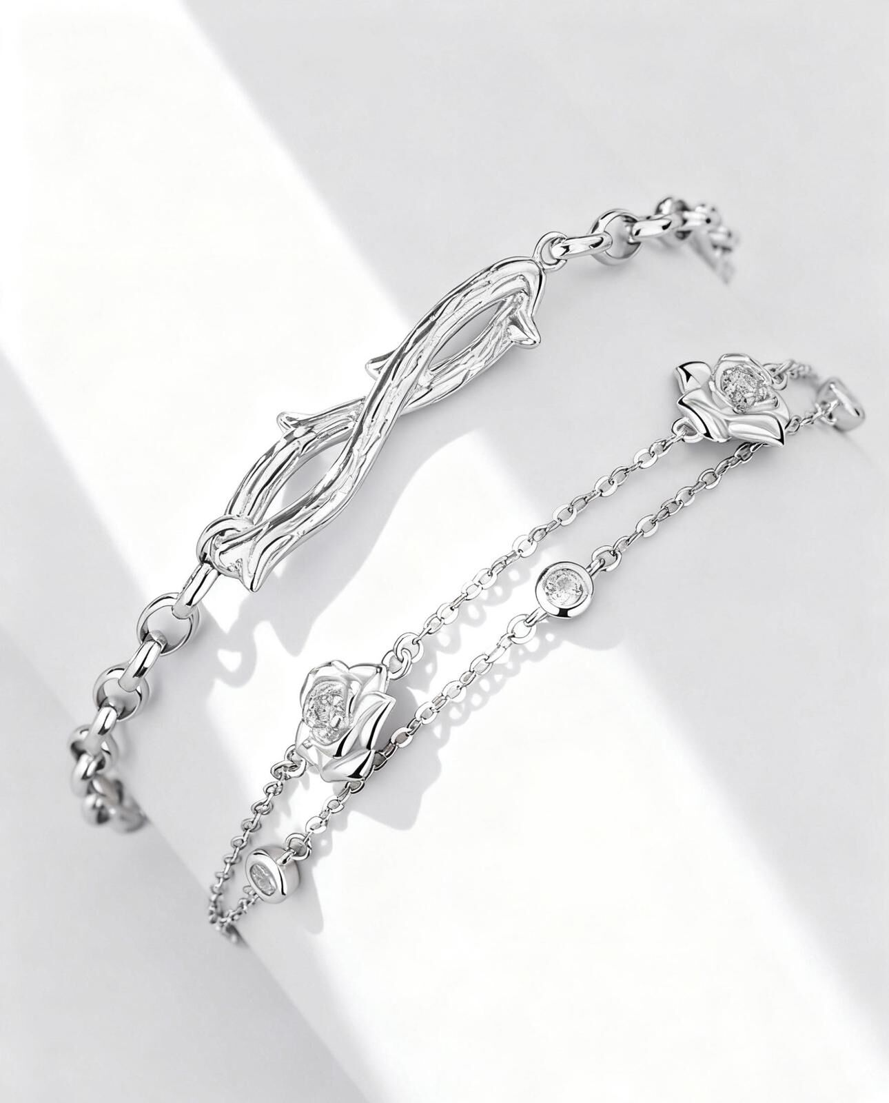 「荊棘護玫瑰🌹」情侶手鏈 | S925純銀或鍍銀 | 免費刻字