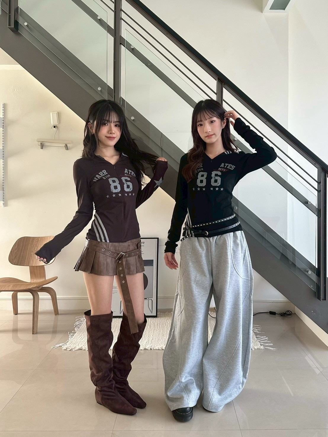 身材升級美式印花v領上衣