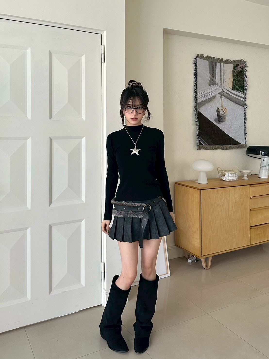 親膚絨無縫立領針織衣