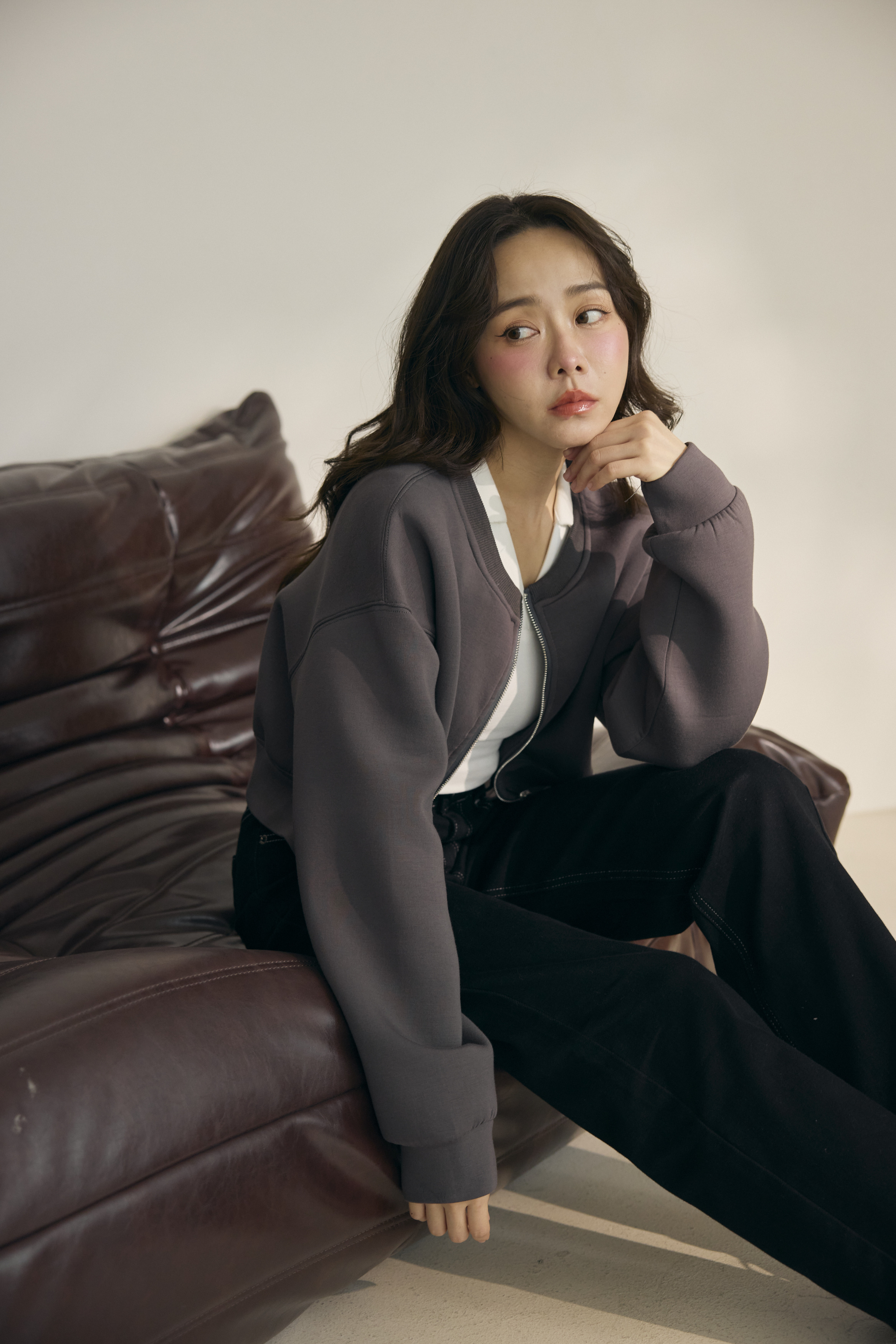 Black Label-空氣棉短外套-炭灰