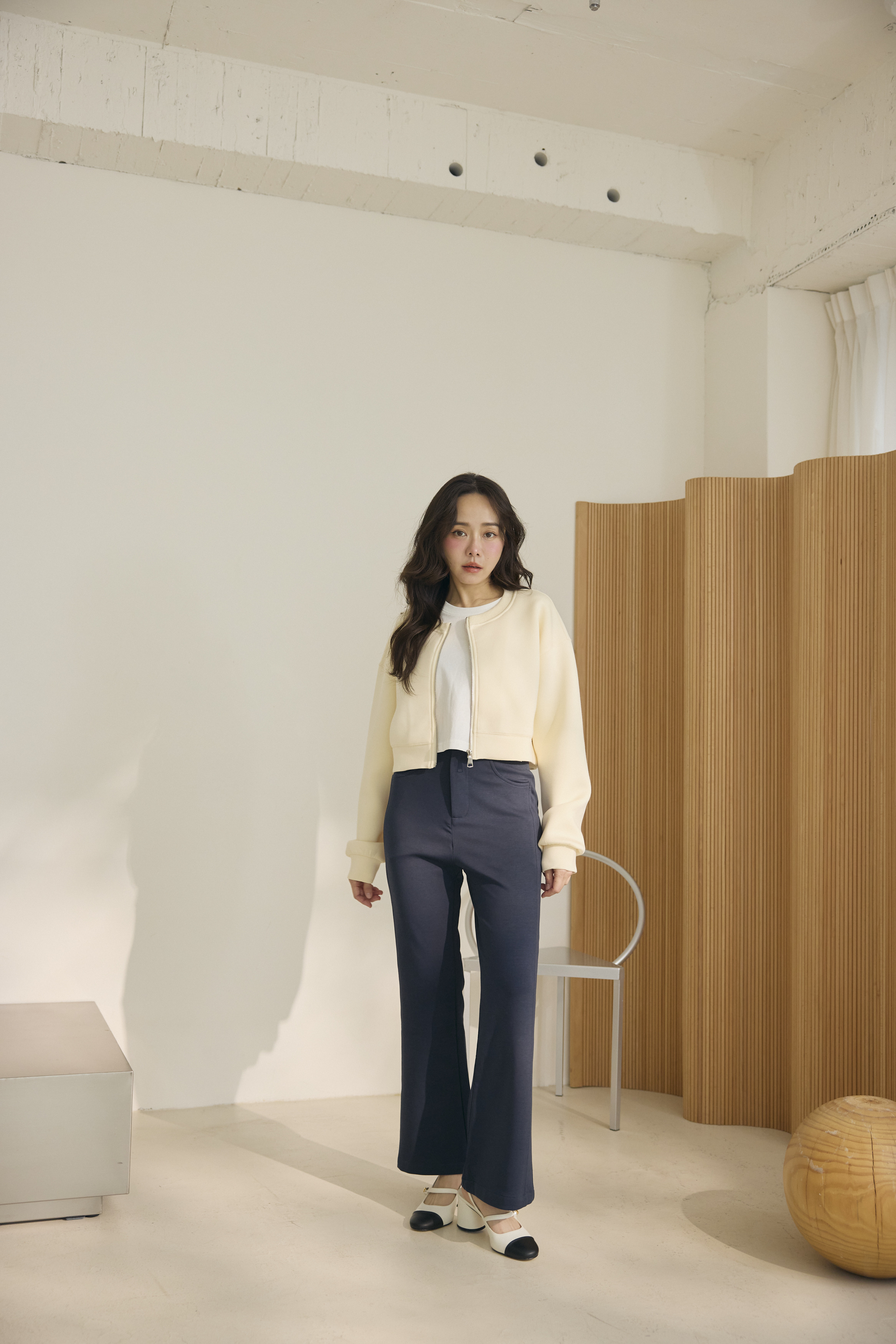 空氣棉西褲-藏青