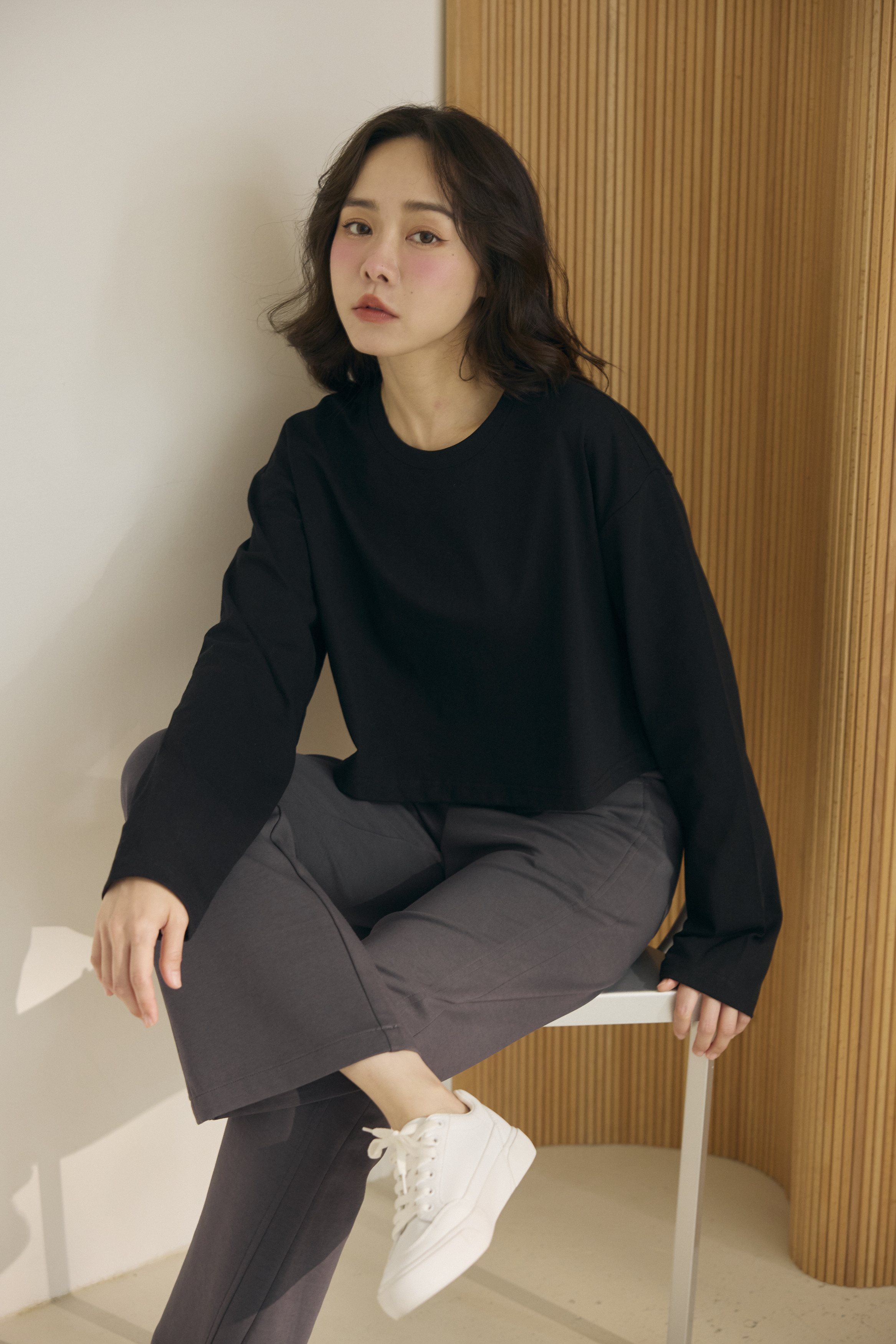 空氣棉西褲-炭灰