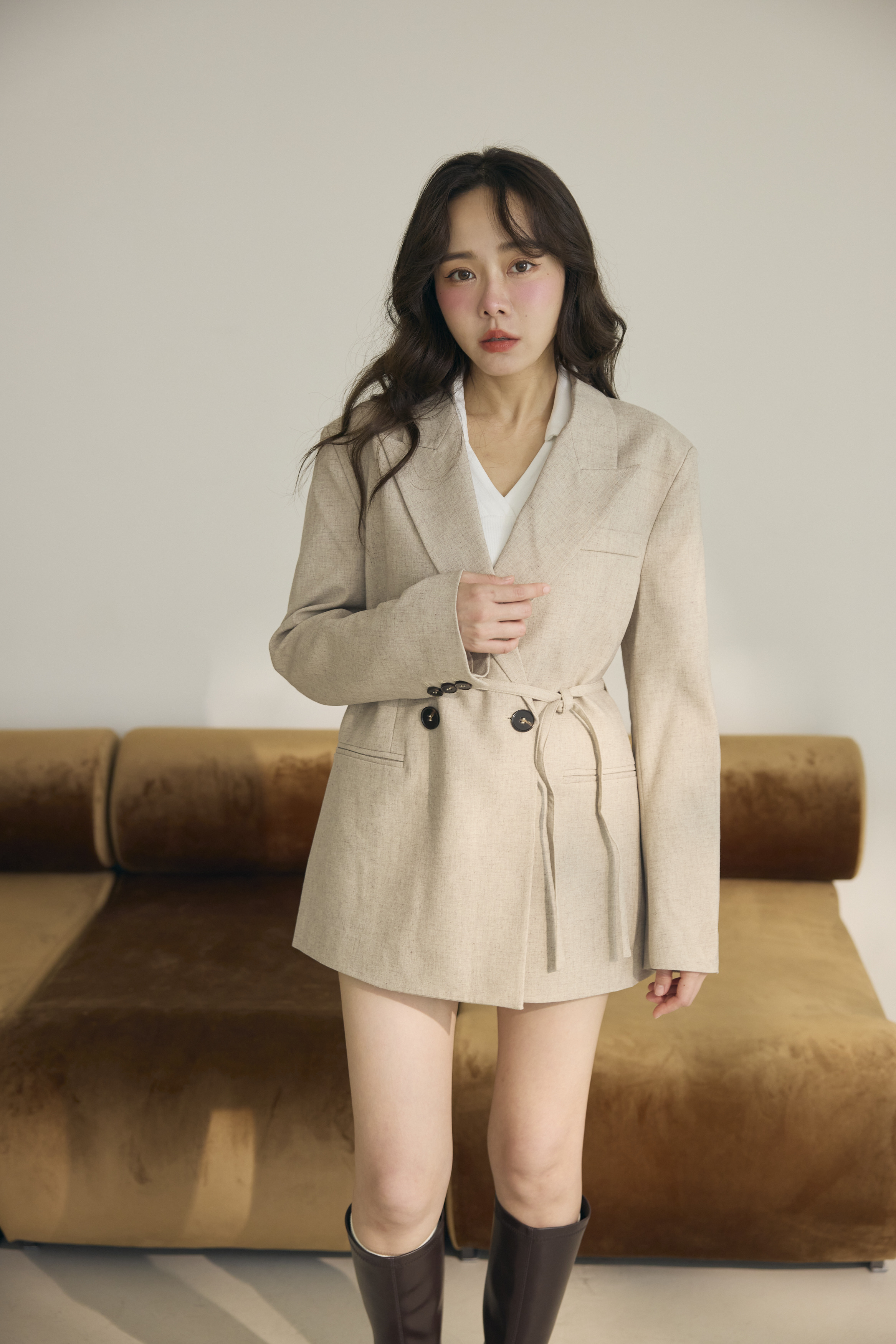 氣質綁帶西裝外套