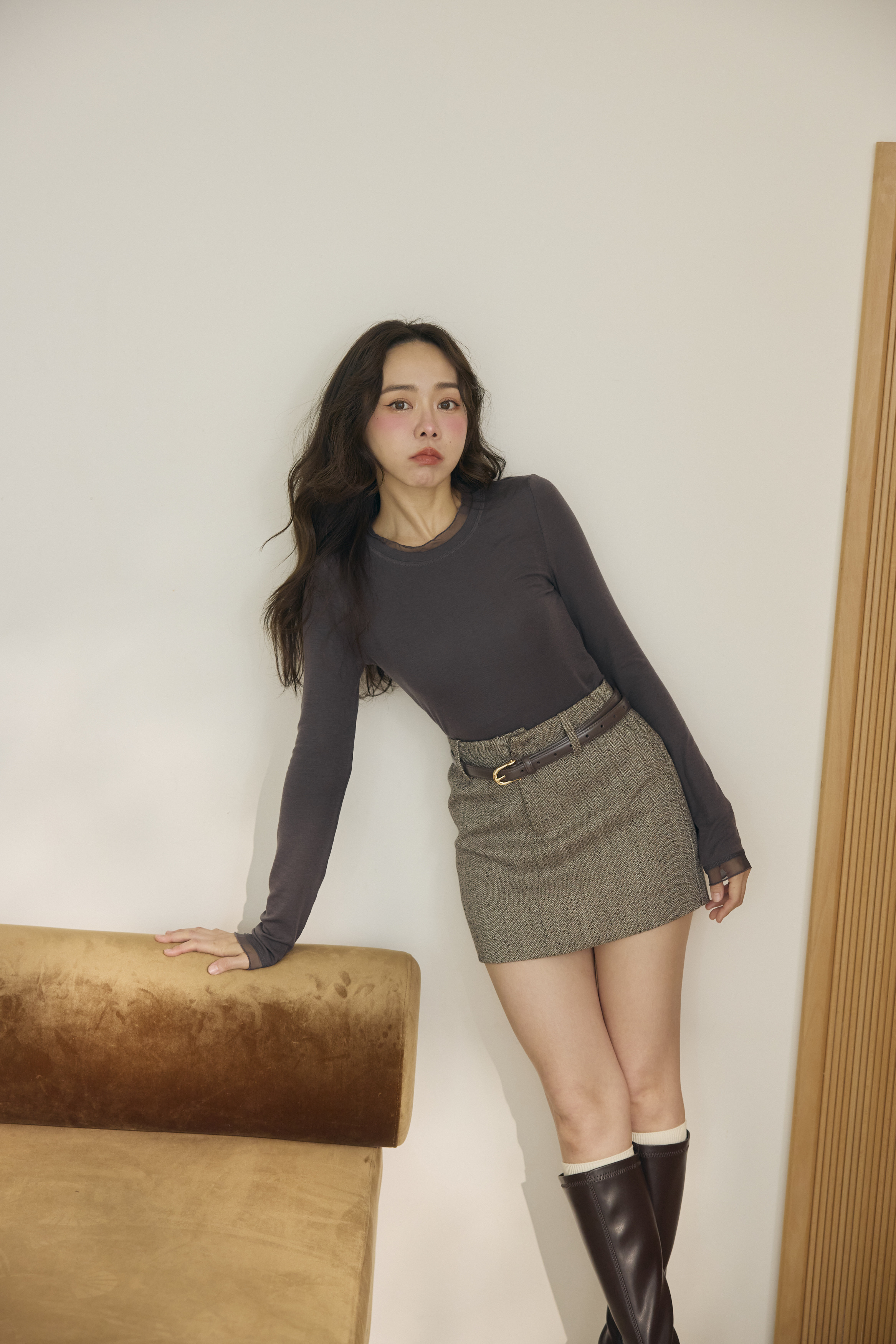 炭灰天絲網紗內搭