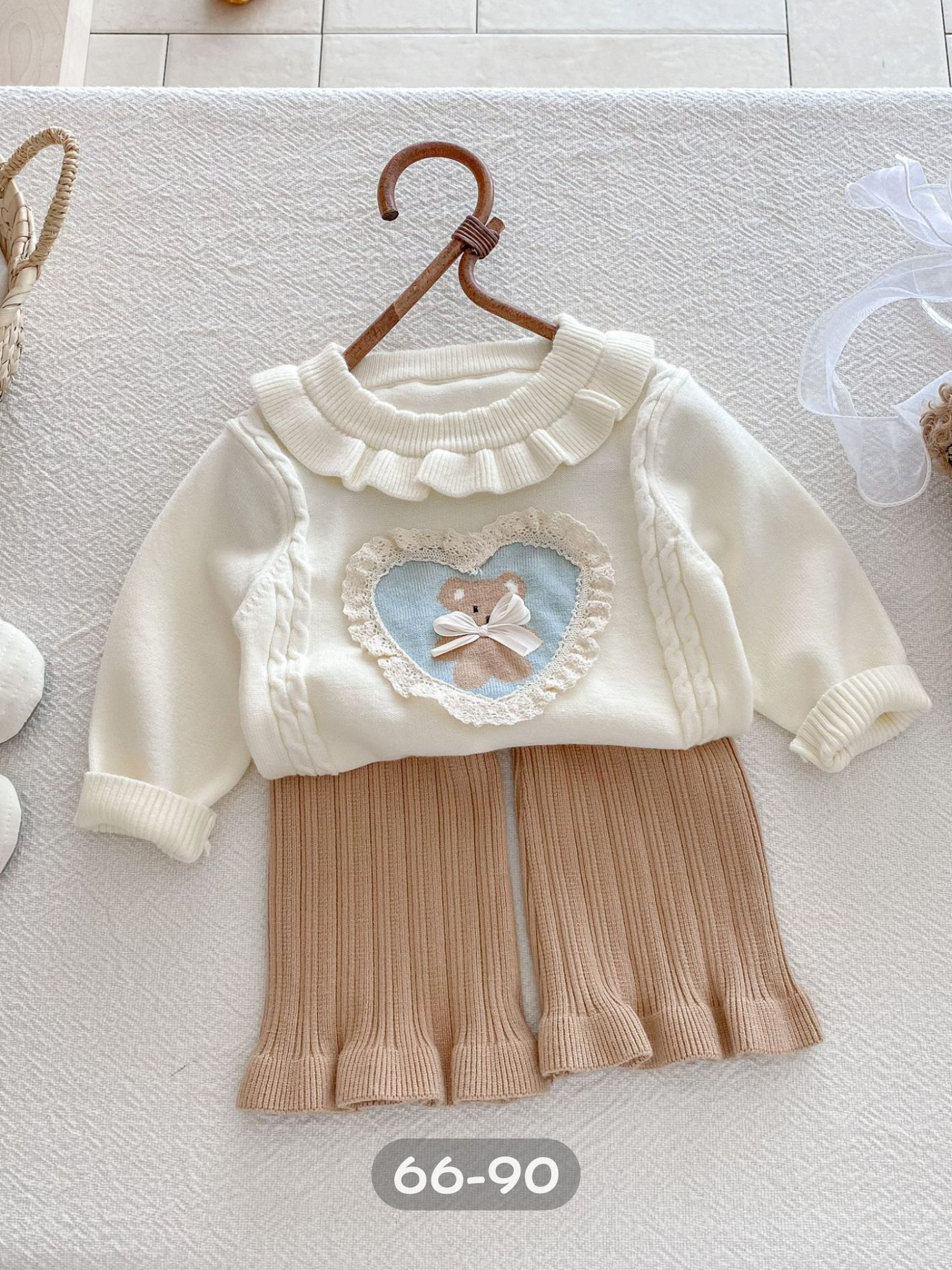 蕾心熊熊 長袖針織套裝2件組