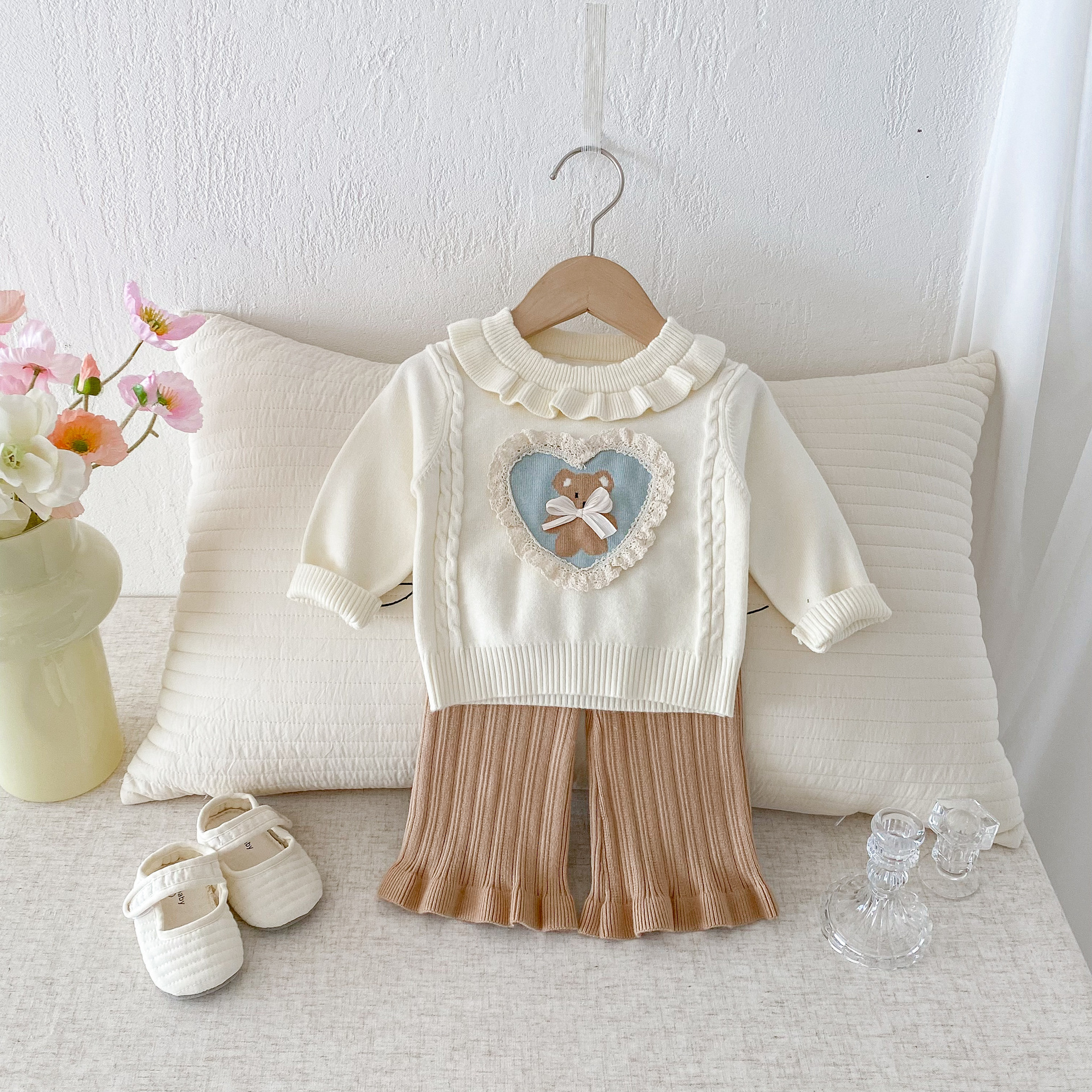 蕾心熊熊 長袖針織套裝2件組