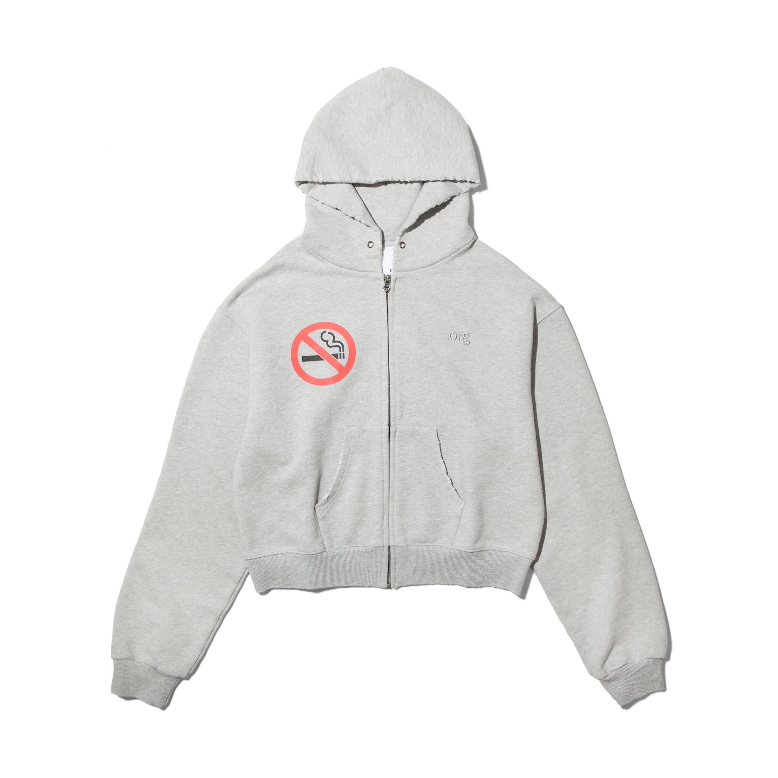 org No Smoking Cropped Zip Hoodie