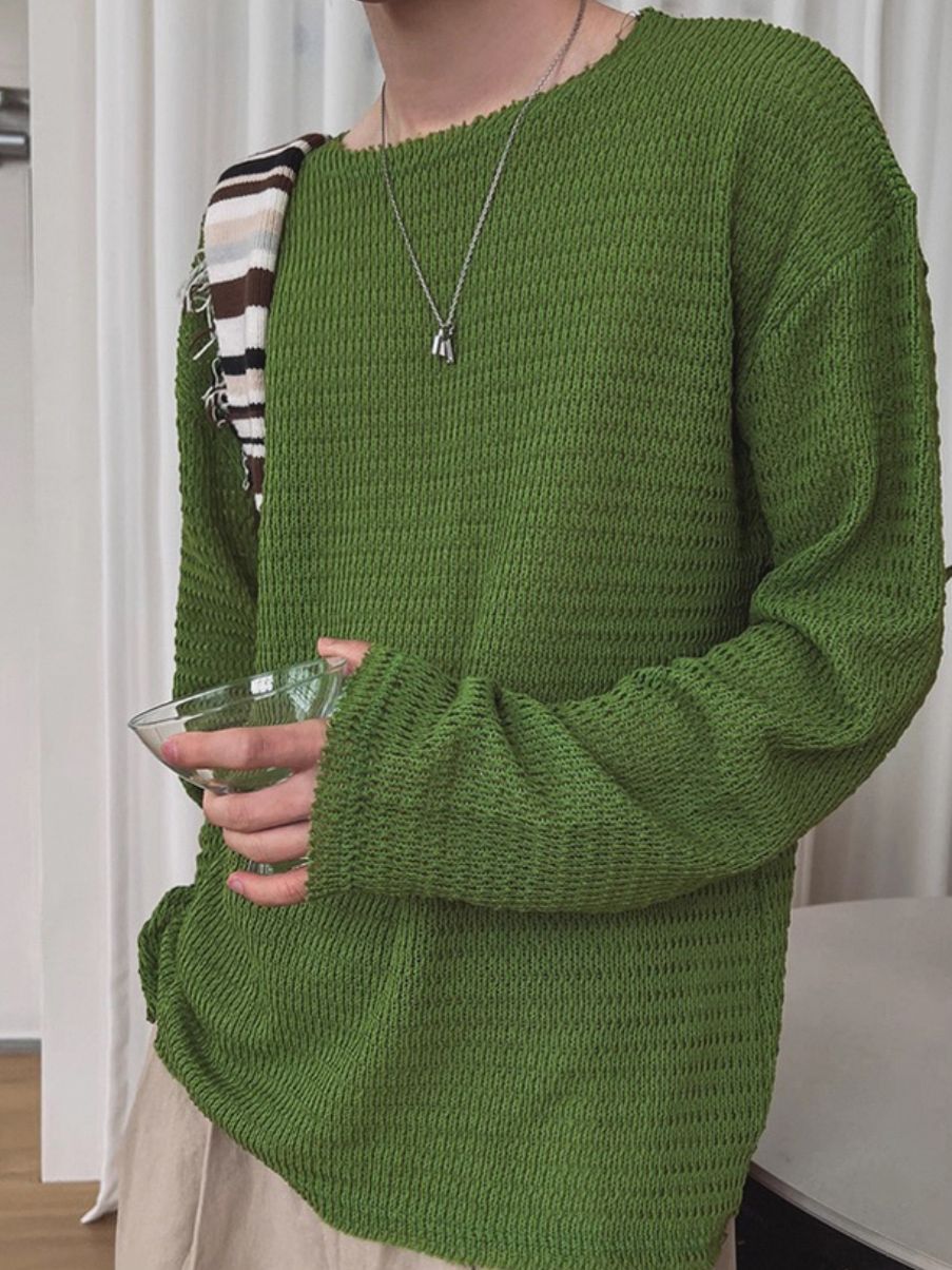 淨色暗紋針織衫 ENOC-050T