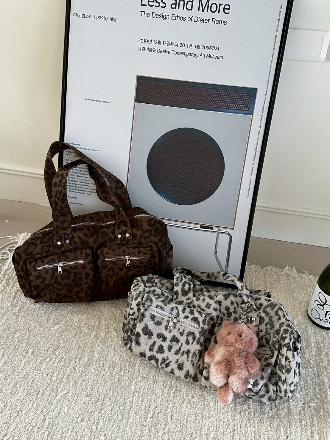 復古多口袋豹紋包包