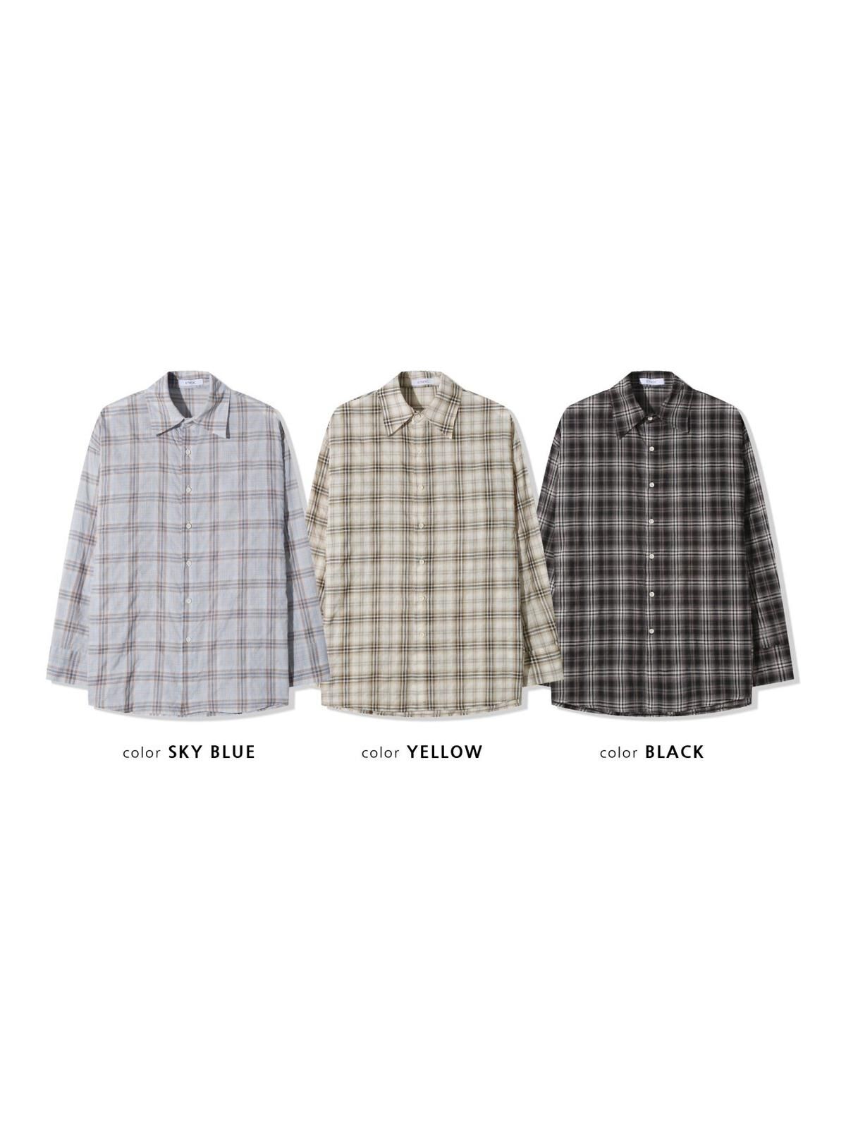 格仔長袖恤衫 ENOC-053S