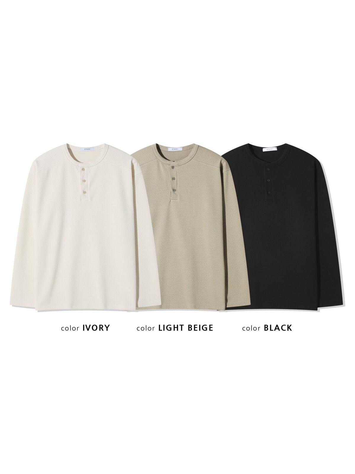 暗紋半開胸長袖衫 ENOC-054T