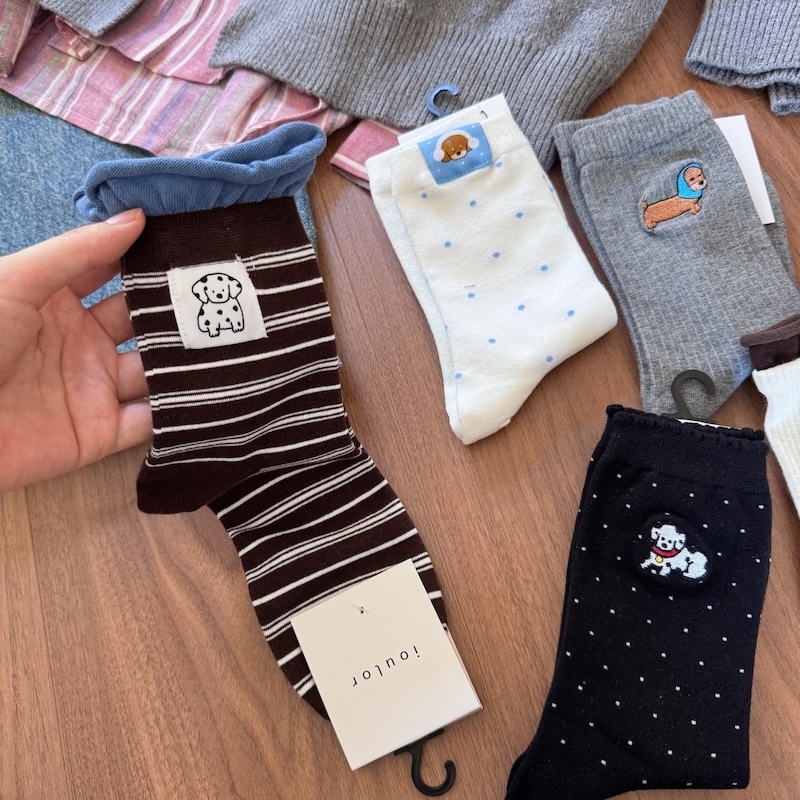 《11012》都是幸福小狗勾短襪(5款)